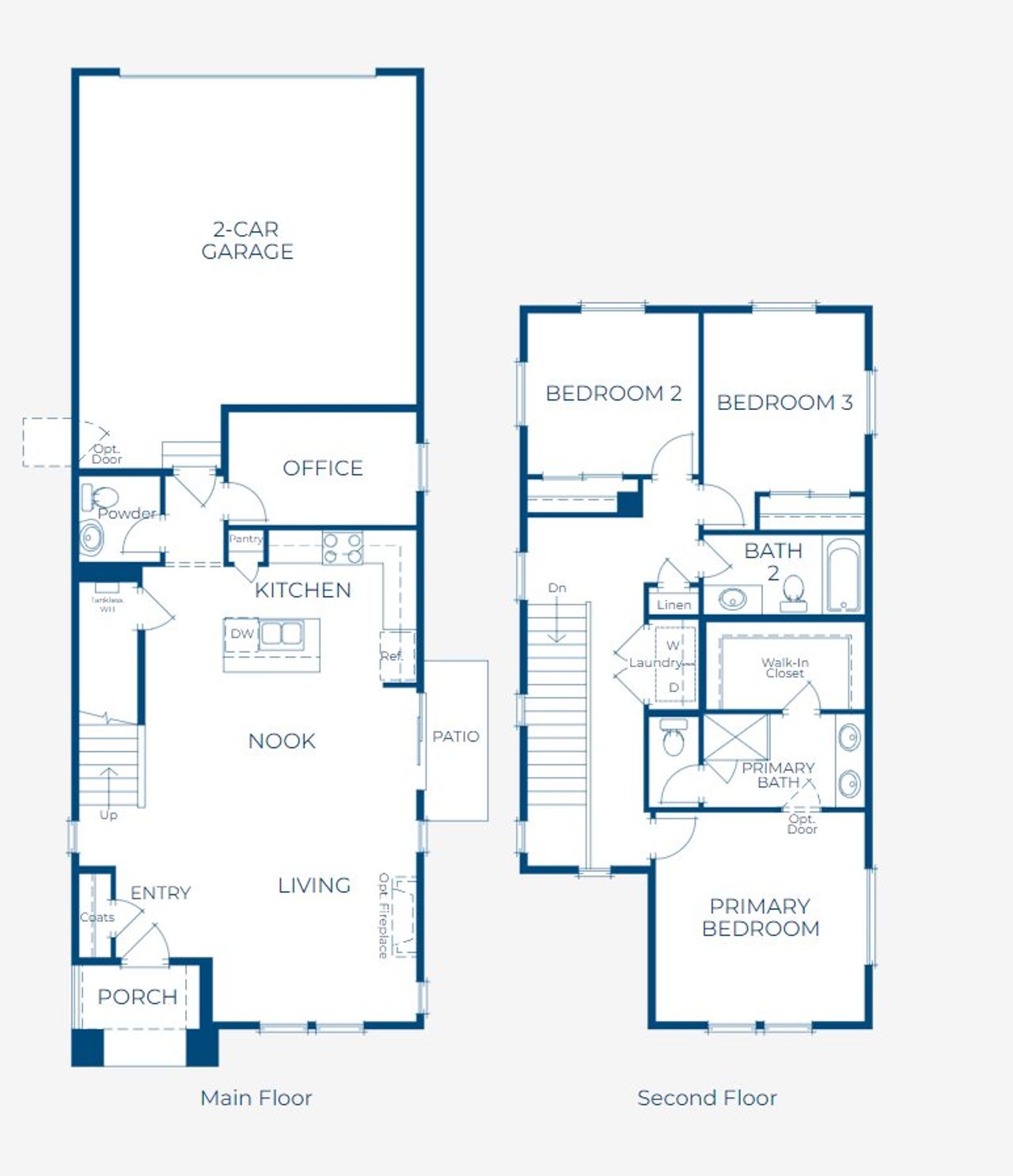 2D floor plan layout of this home in The Villas Collection at Sterling Ranch, Littleton, CO (Image 2).