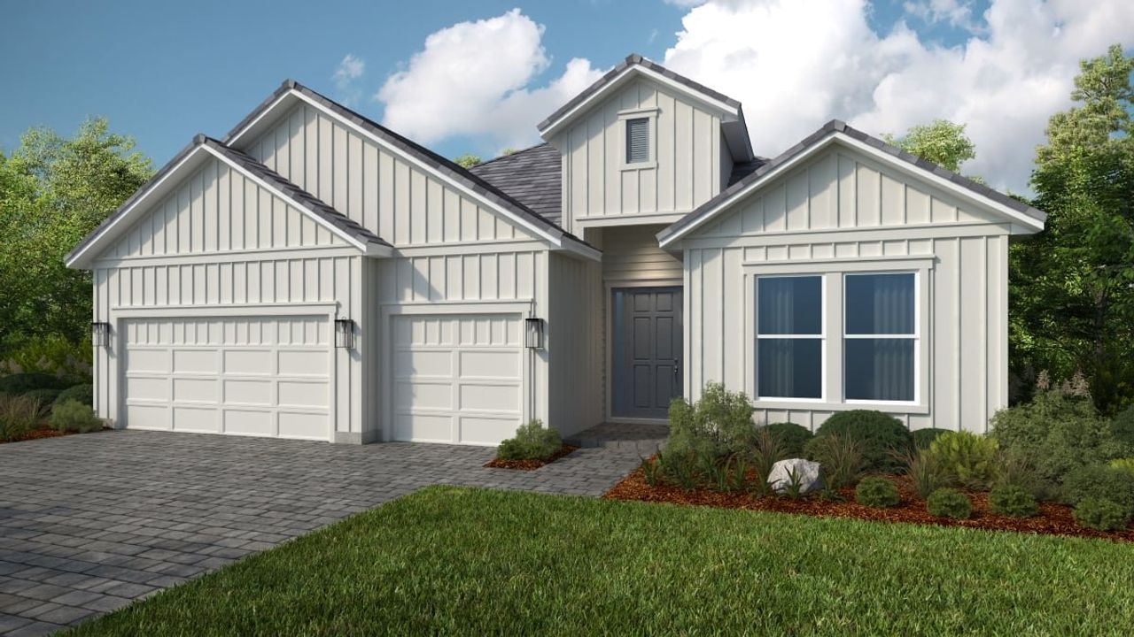 Representative exterior photo of a completed home built from the Cascata by Taylor Morrison in Esplanade at St. Marys, St. Marys, GA (Image 2).