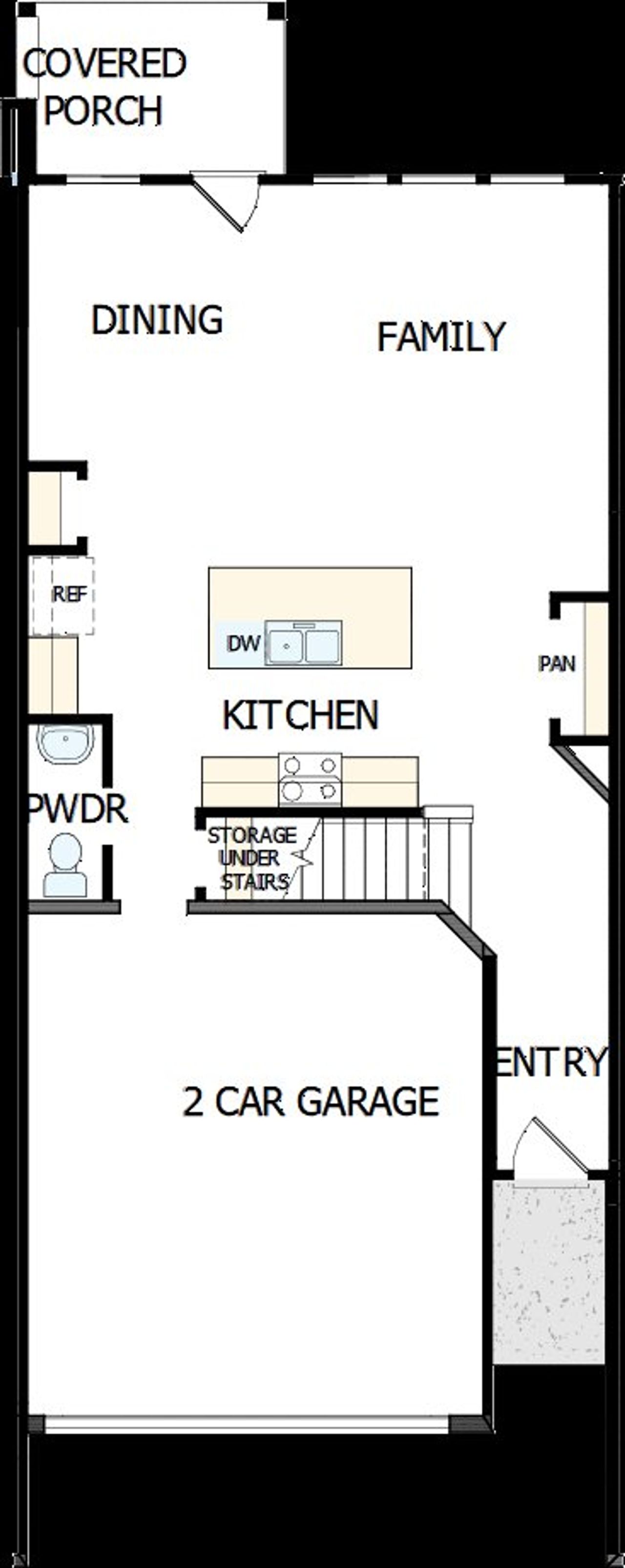 2D floor plan layout of this home in Westview Towns, Waxhaw, NC (Image 2).