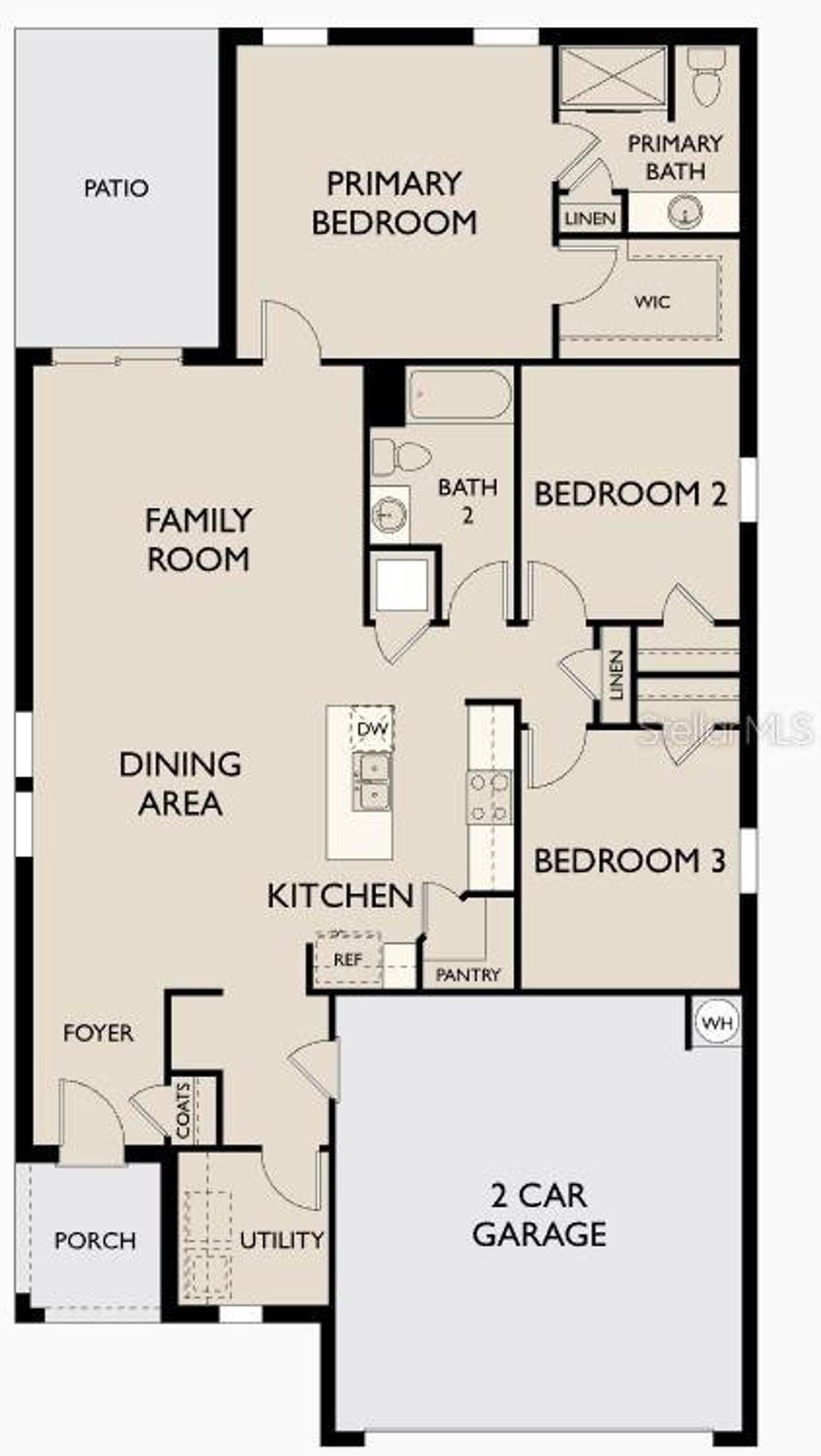 2D floor plan layout of this home in , Kissimmee, FL (Image 2).