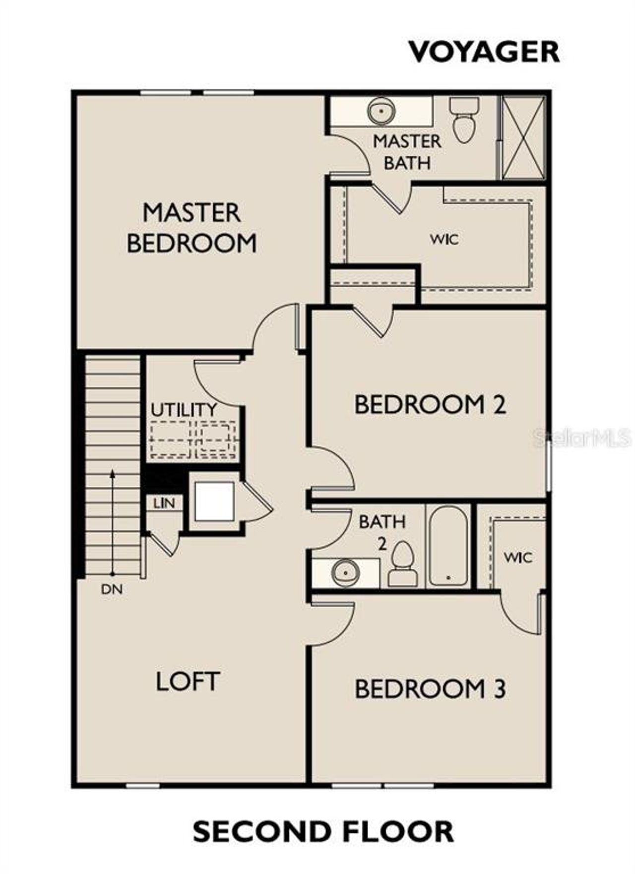 2D floor plan layout of this home in Oakfield Lakes, Parrish, FL (Image 2).