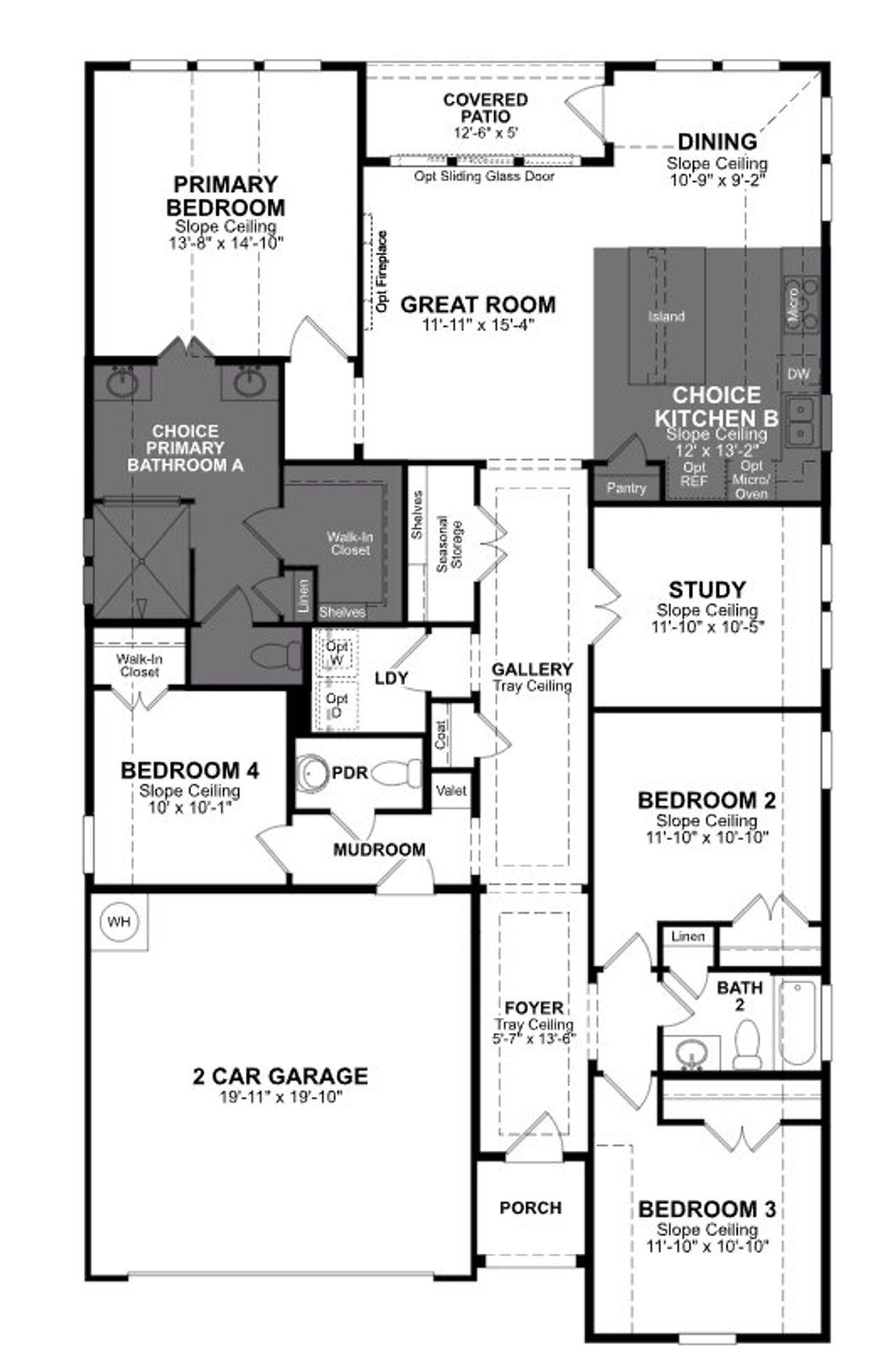2D floor plan layout of this home in Veranda, San Antonio, TX (Image 2).