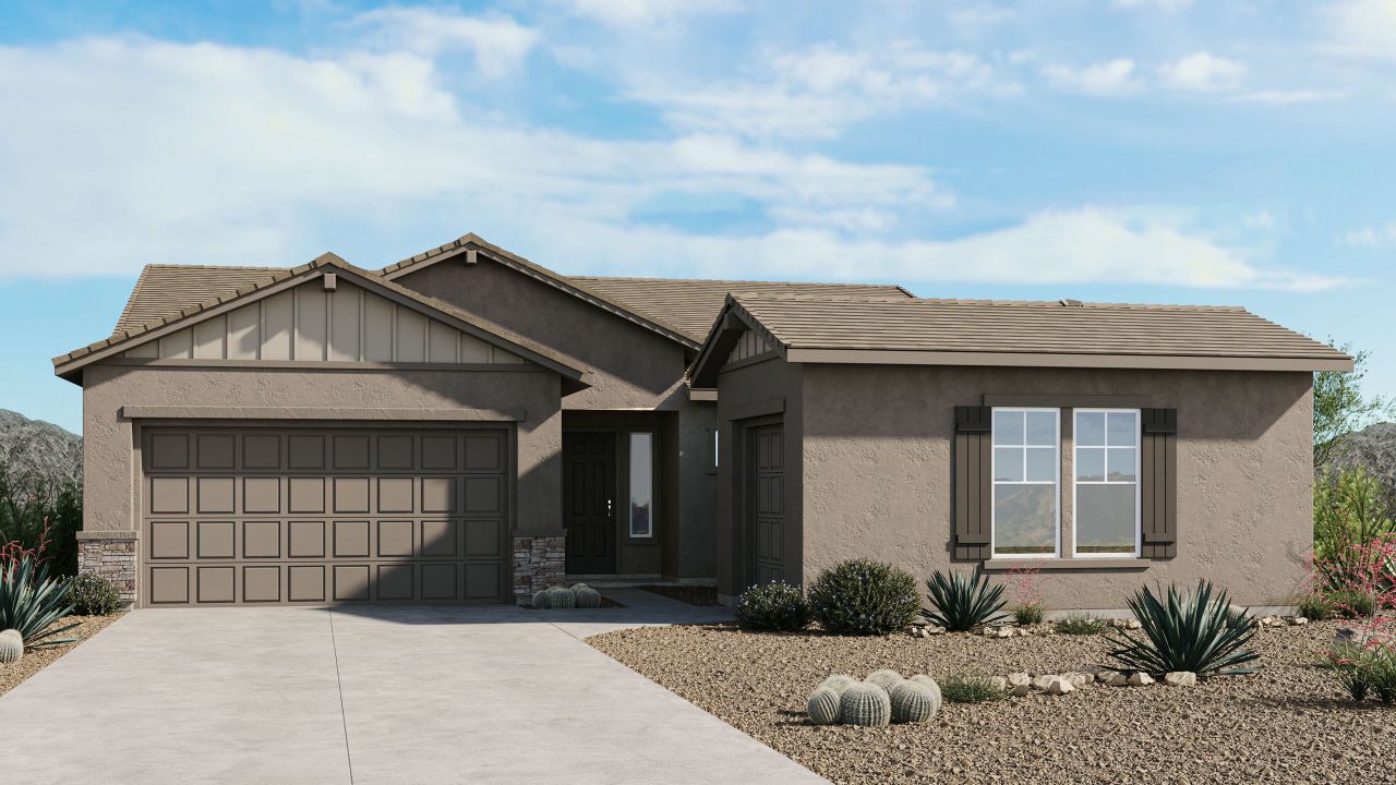 Representative exterior photo of a completed home built from the Estrella by Taylor Morrison in Ladera Trails, Peoria, AZ (Image 2).