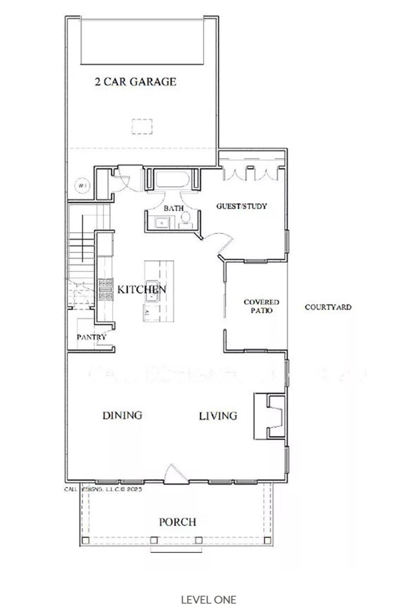 2D floor plan layout for the The Briarwood A by Kinglett Homes in Harmony, Auburn, GA (Image 2).