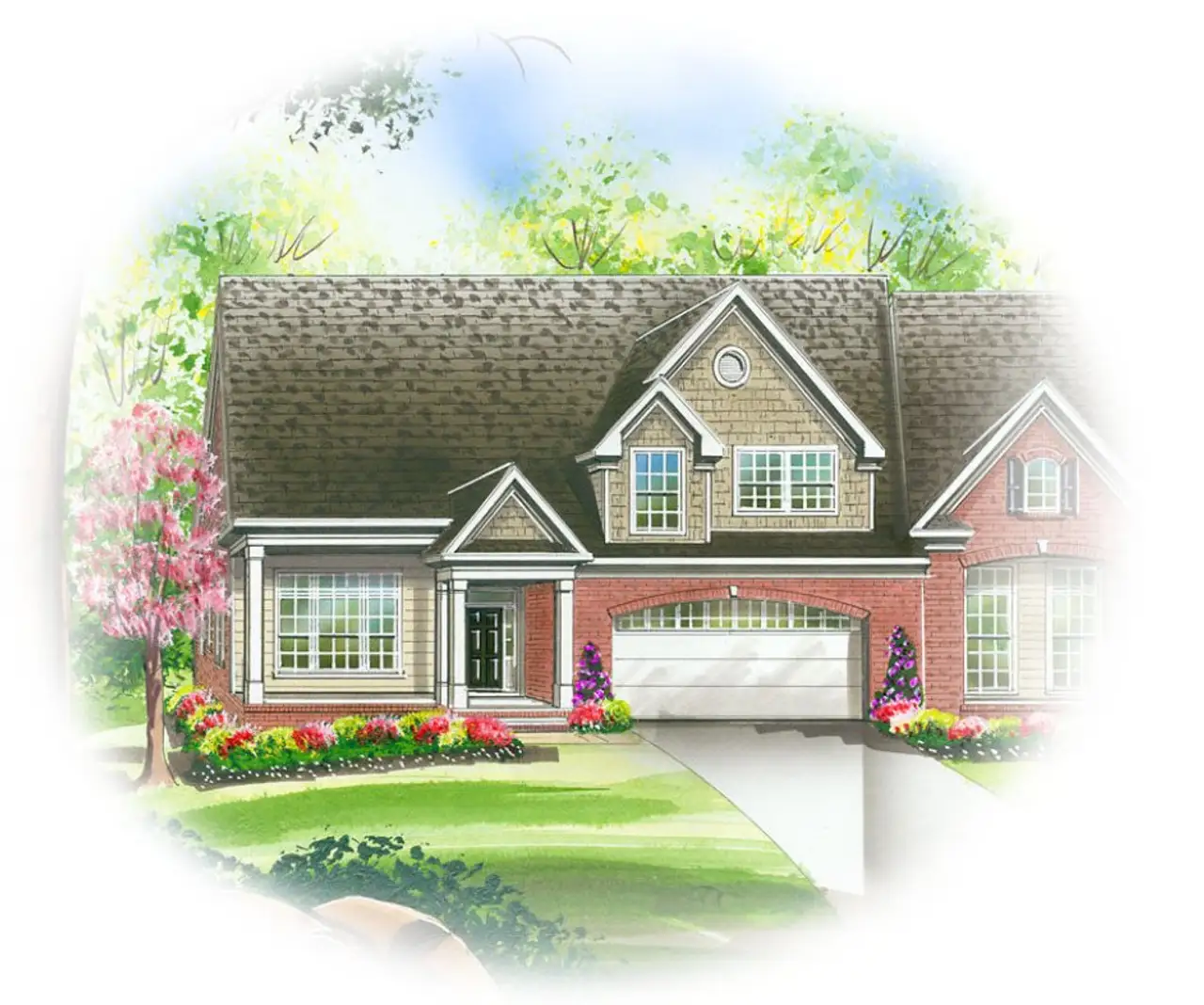 Architectural rendering of home exteriors planned for Joshua’s Landing in Knoxville, TN (Image 2).