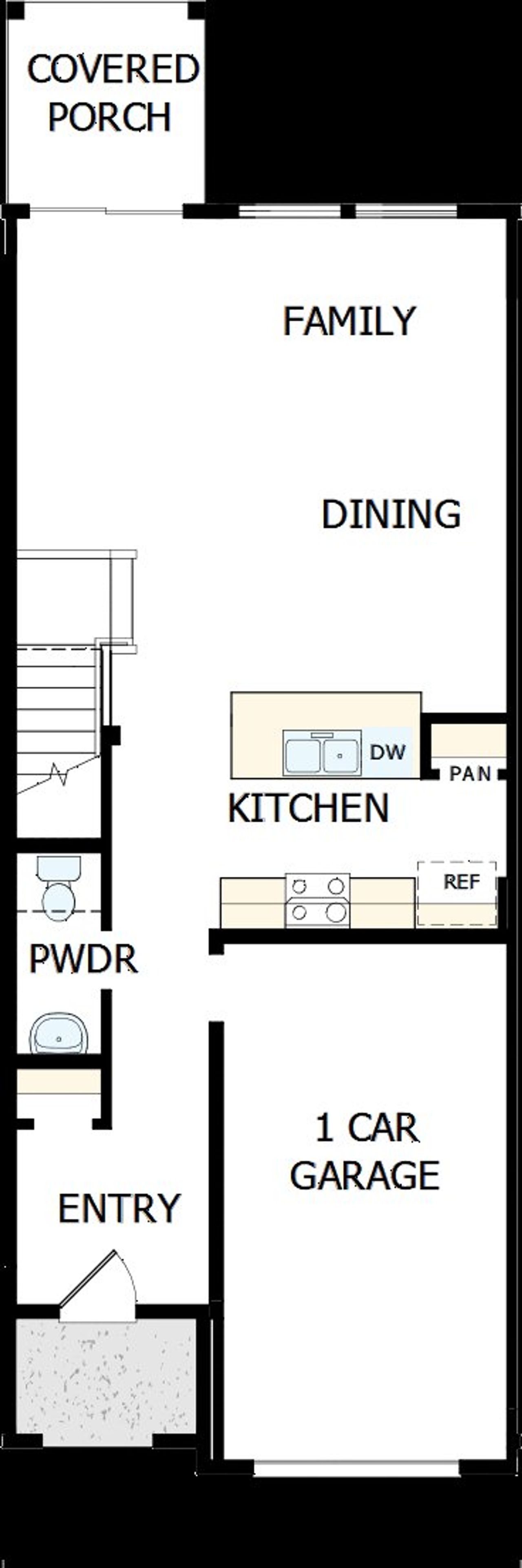 2D floor plan layout of this home in Nexus Townhomes, Gallatin, TN (Image 2).