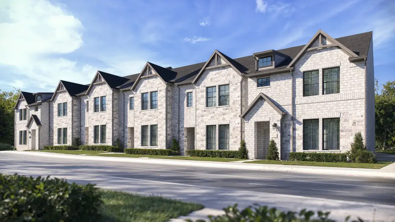 Representative exterior photo of a completed home built from the Adams by D.R. Horton in Westridge Townhomes, McKinney, TX (Image 2).