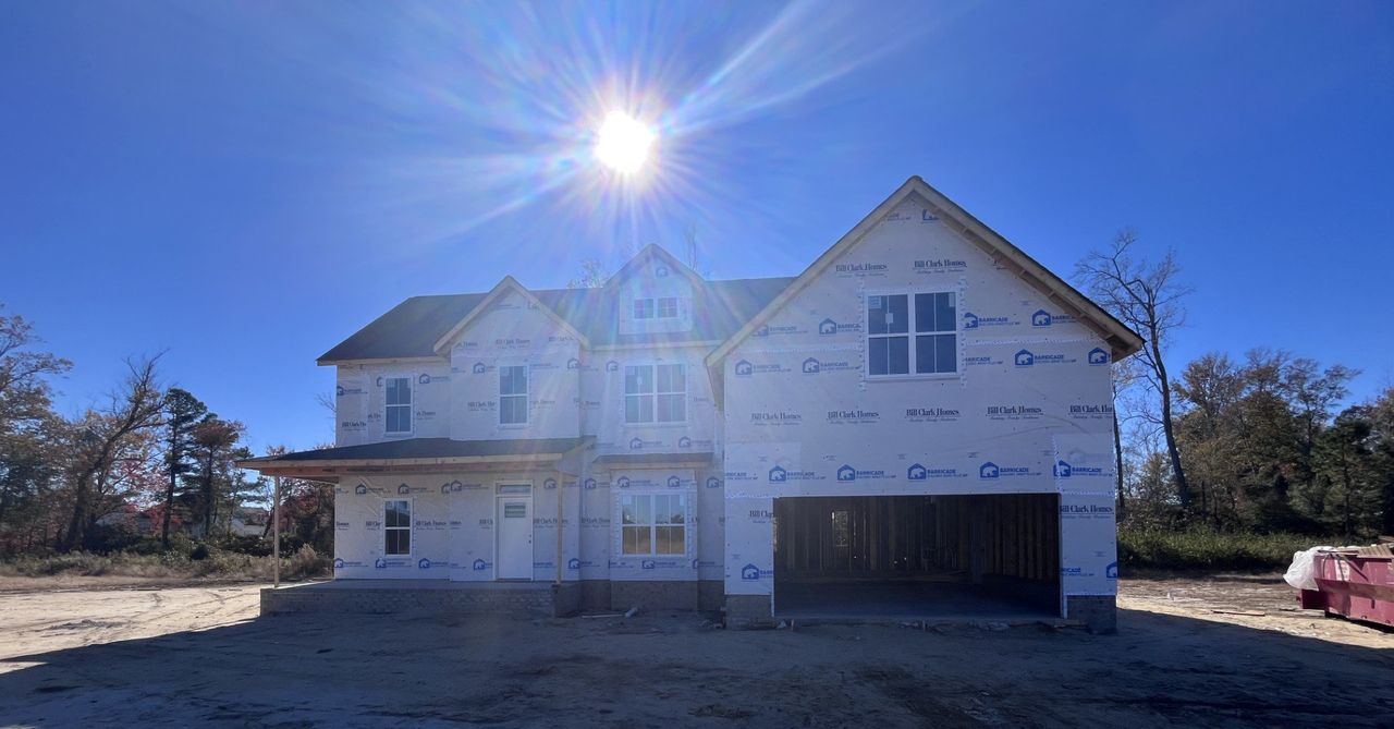 In-progress construction of a new home in The Preserve at Langston, Winterville, NC (Image 2).