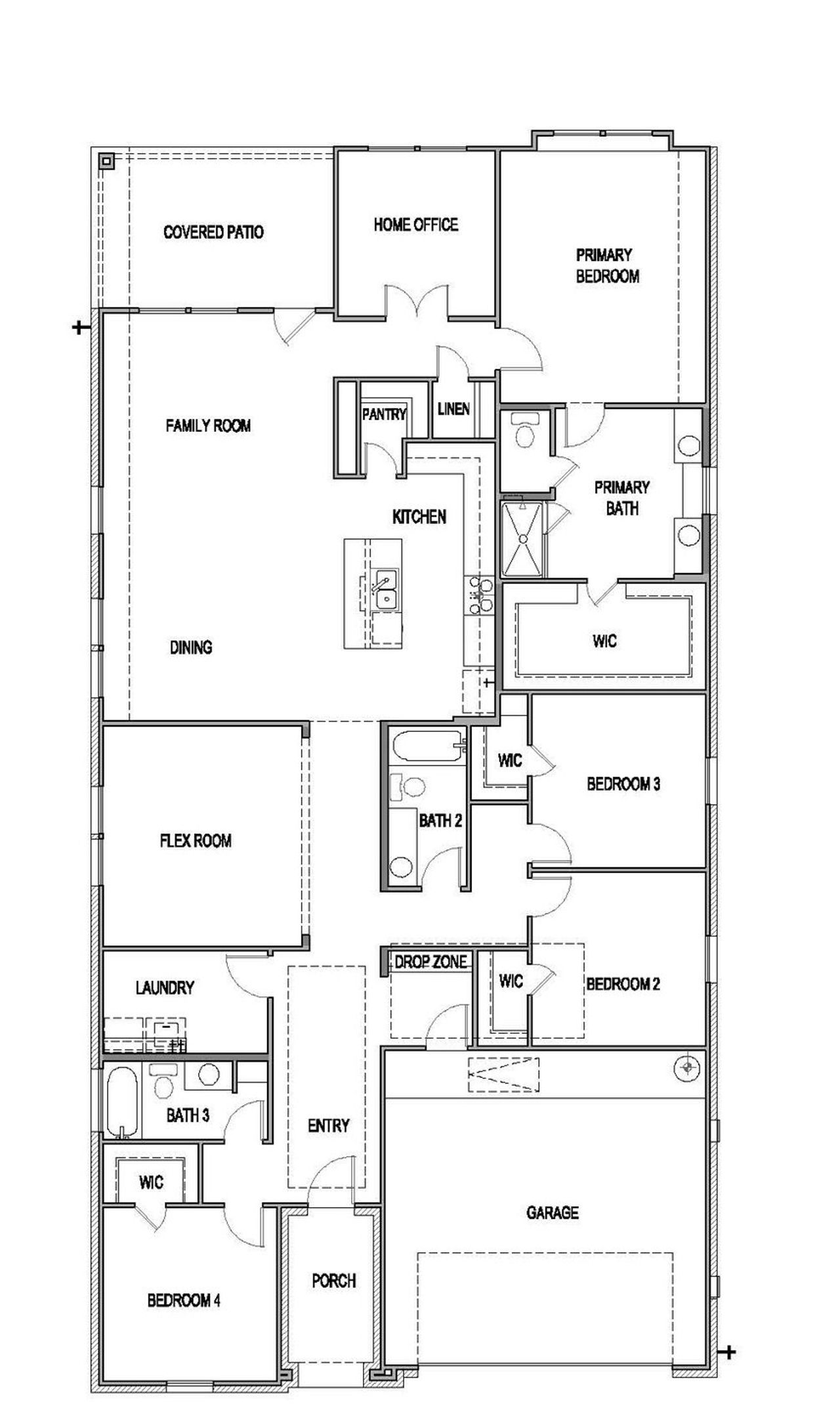 2D floor plan layout of this home in Blackhawk, Pflugerville, TX (Image 2).