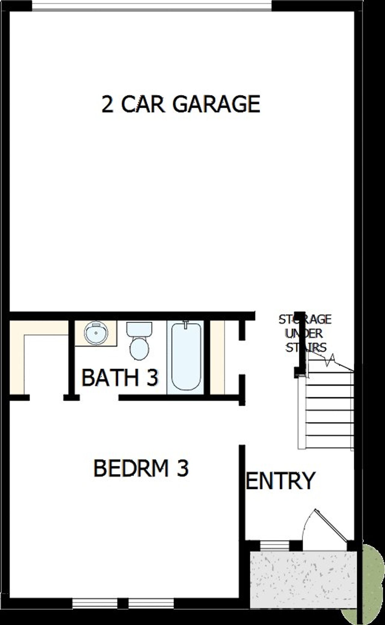 2D floor plan layout of this home in Emerald Landing at Waterside at Lakewood Ranch – City Homes, Sarasota, FL (Image 2).