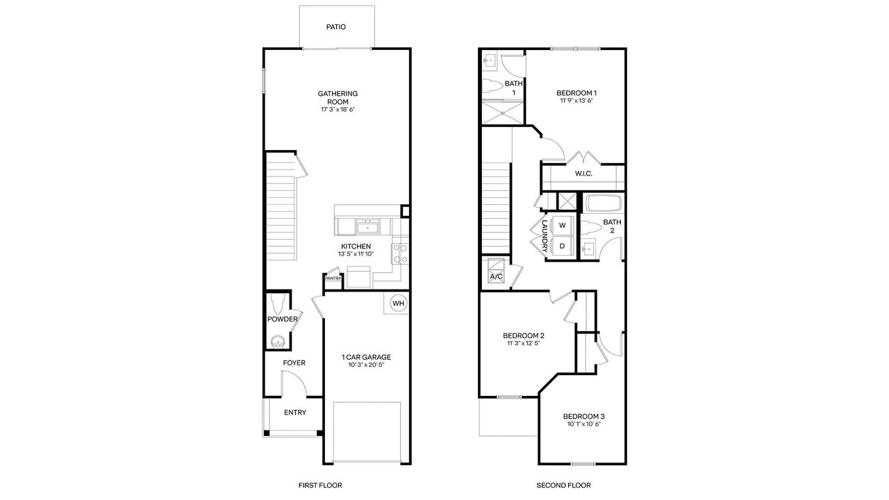 2D floor plan layout for the Sage by D.R. Horton in Corsair, Middleburg, FL (Image 2).