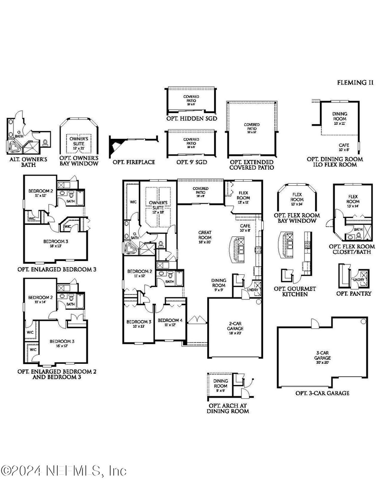2D floor plan layout of this home in Hyland Trail, Green Cove Springs, FL (Image 2).