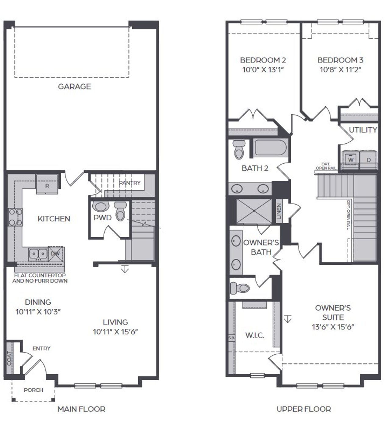 2D floor plan layout for the Julia - Modern by Cadence Homes in Solterra Texas, Mesquite, TX (Image 2).