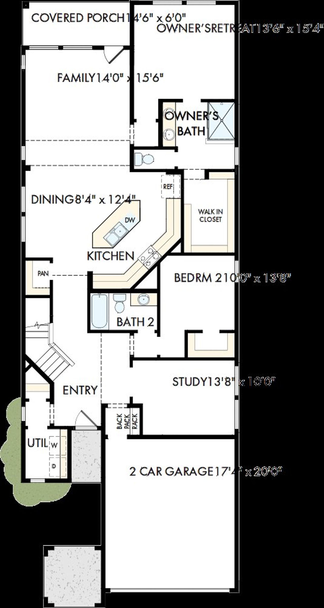 2D floor plan layout of this home in Creekshaw – Gardens, Royse City, TX (Image 2).