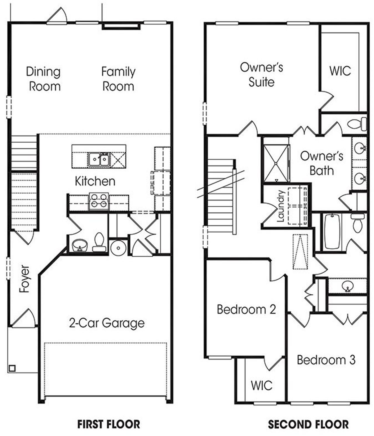 2D floor plan layout for the The Hartwell by Venture Communities in Longview Run, Decatur, GA (Image 2).
