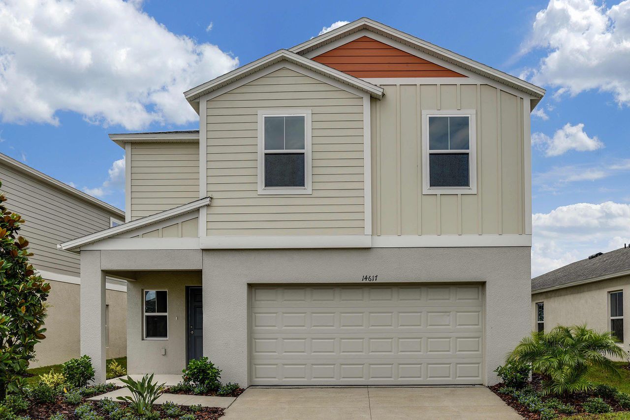 Representative exterior photo of a completed home built from the Azure by Casa Fresca Homes in Crosswinds, Haines City, FL (Image 2).