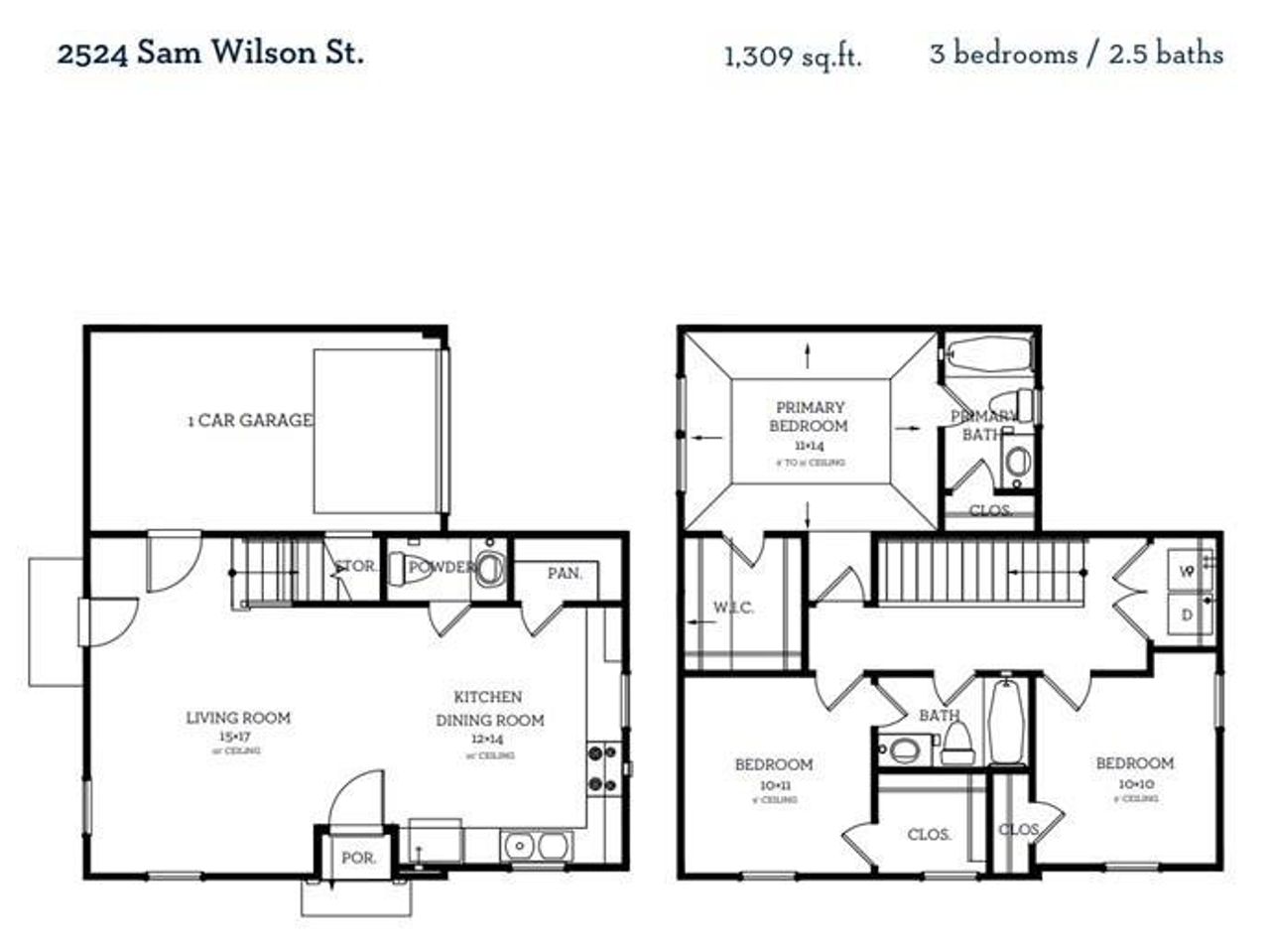 This is the floor plan for 2424 Sam Wilson St.