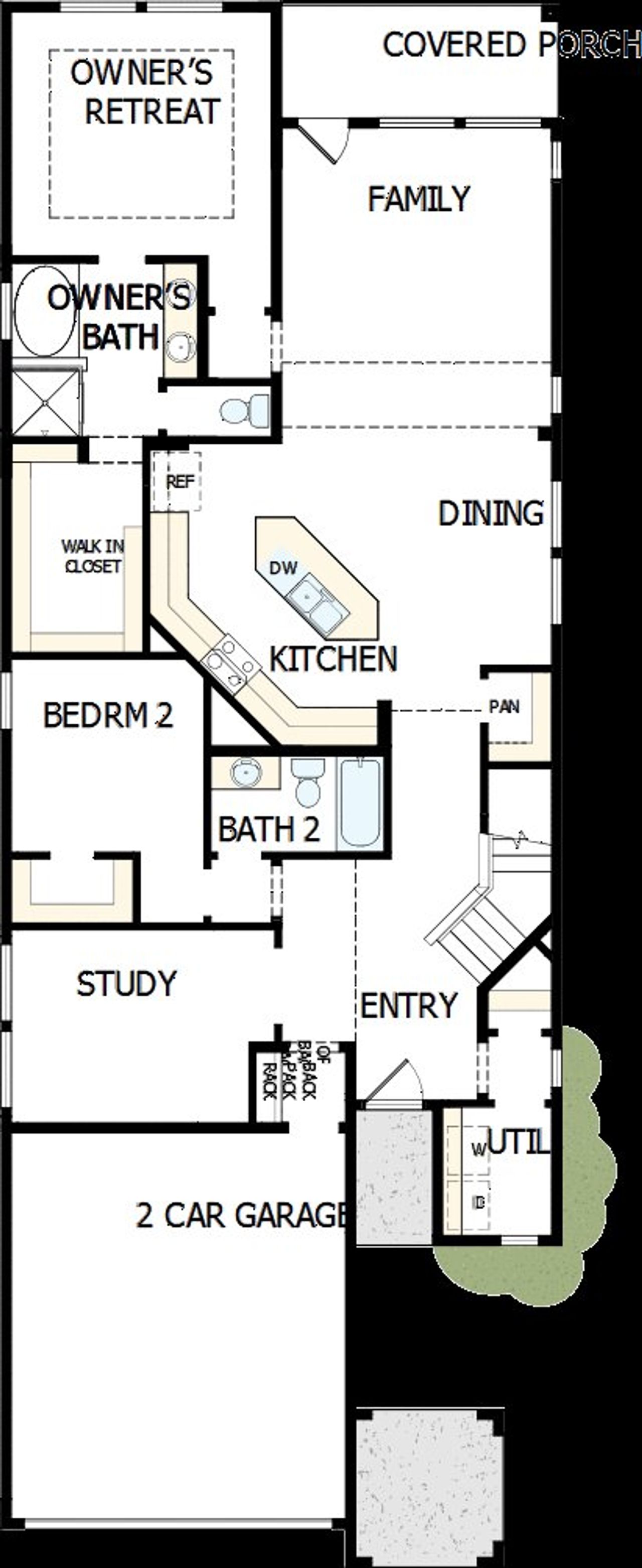 2D floor plan layout of this home in Creekshaw – Gardens, Royse City, TX (Image 2). 2D floor plan layout of this home in Creekshaw – Gardens, Royse City, TX (Image 2).