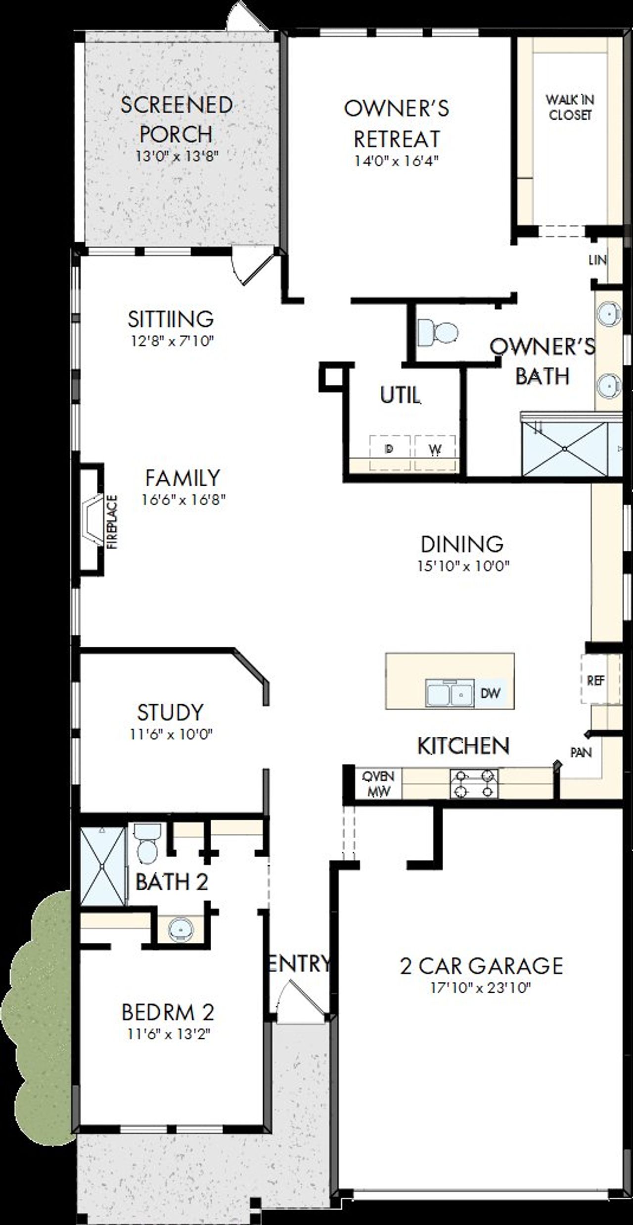 2D floor plan layout of this home in Encore at Streamside - Classic Series, Waxhaw, NC (Image 2). 2D floor plan layout of this home in Encore at Streamside - Classic Series, Waxhaw, NC (Image 2).