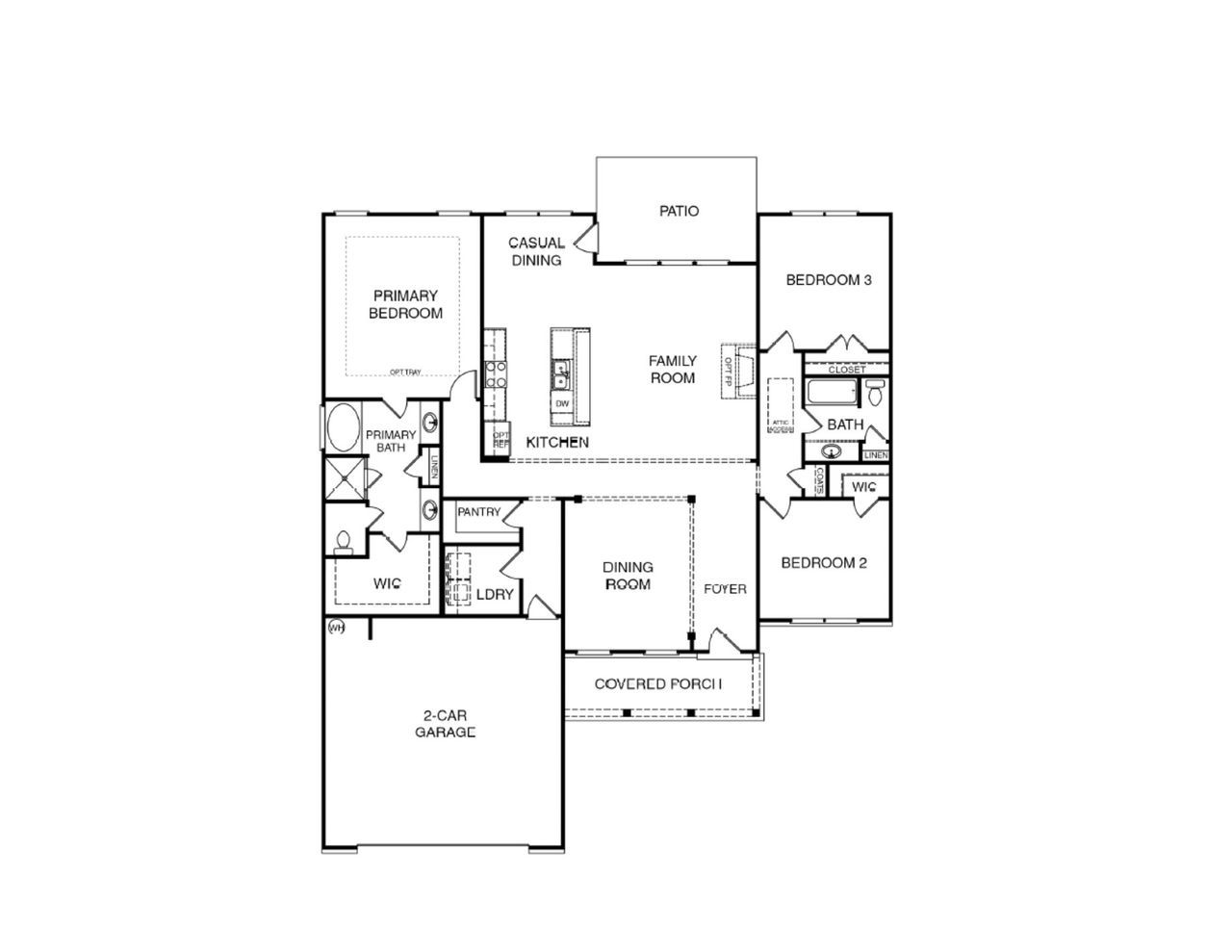2D floor plan layout of this home in Harmony Farms, Eatonton, GA (Image 2).