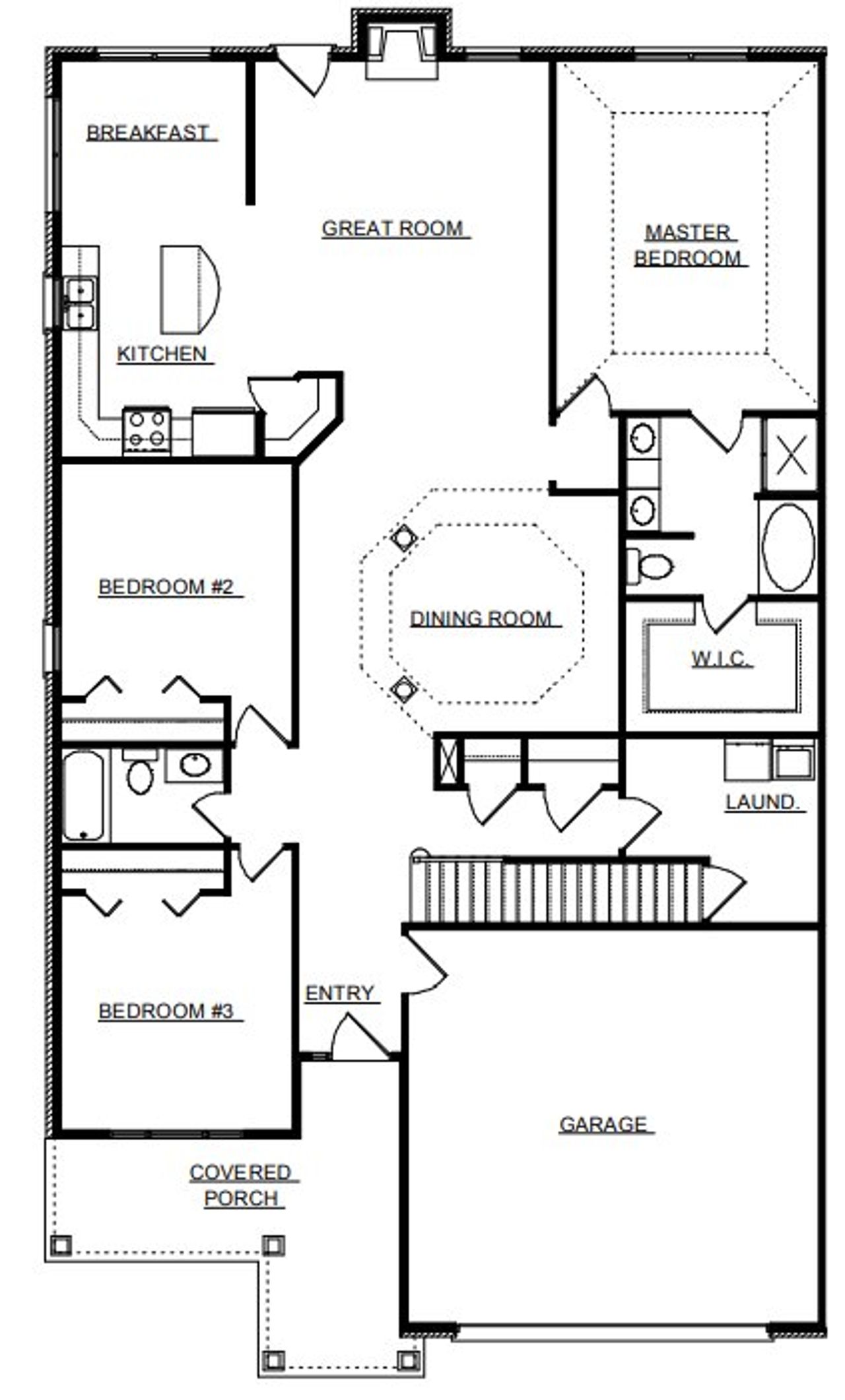 2D floor plan layout for the The Wellington by Sentinel Builders, Inc. in Joshua’s Landing, Knoxville, TN (Image 2).