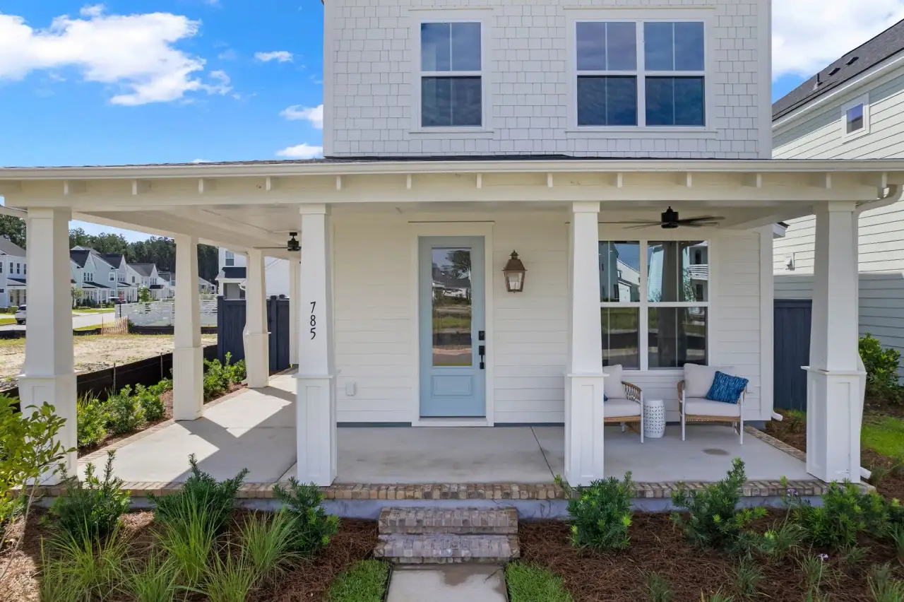 Exterior details and patio area of a home in The Piedmont Collection at Midtown Nexton, Summerville (Image 2).