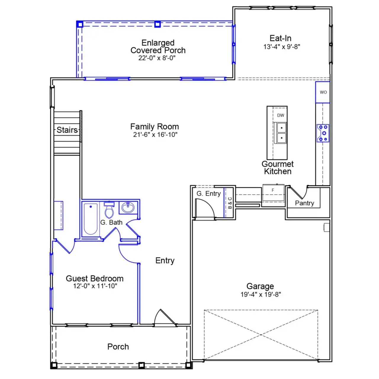 2D floor plan layout of this home in Meadow Valley, High Point, NC (Image 2).
