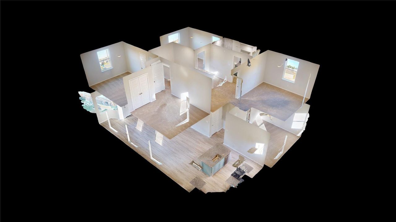 2D floor plan layout of this home in Hill & Dale Ranch, Splendora, TX (Image 2).