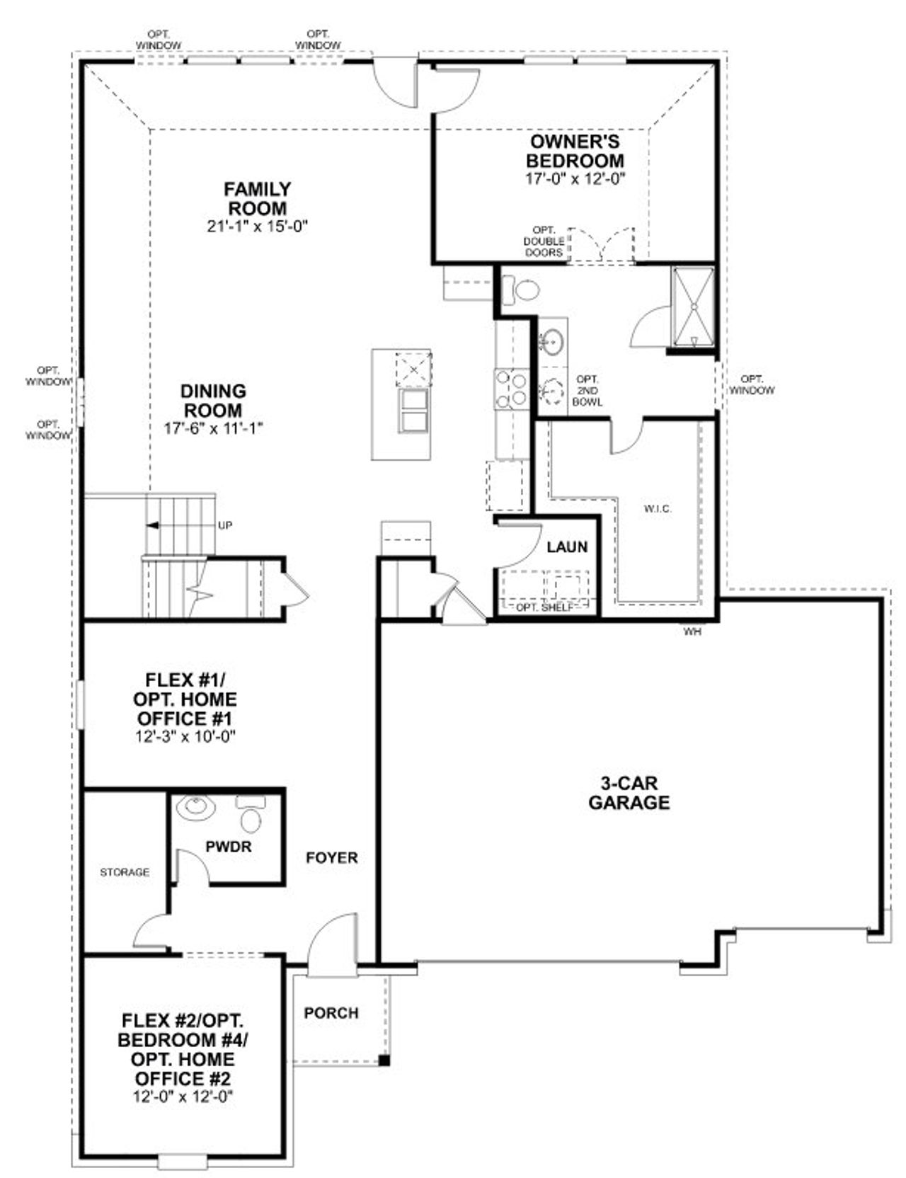 2D floor plan layout for the Livingston by M/I Homes in Chaparral Ranch, Floresville, TX (Image 2).