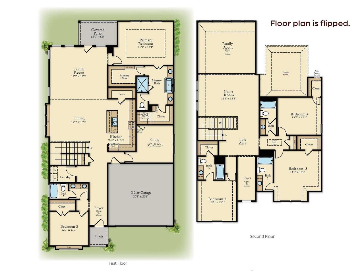 2D floor plan layout of this home in Wildflower Ranch, Dish, TX (Image 2). 2D floor plan layout of this home in Wildflower Ranch, Dish, TX (Image 2).