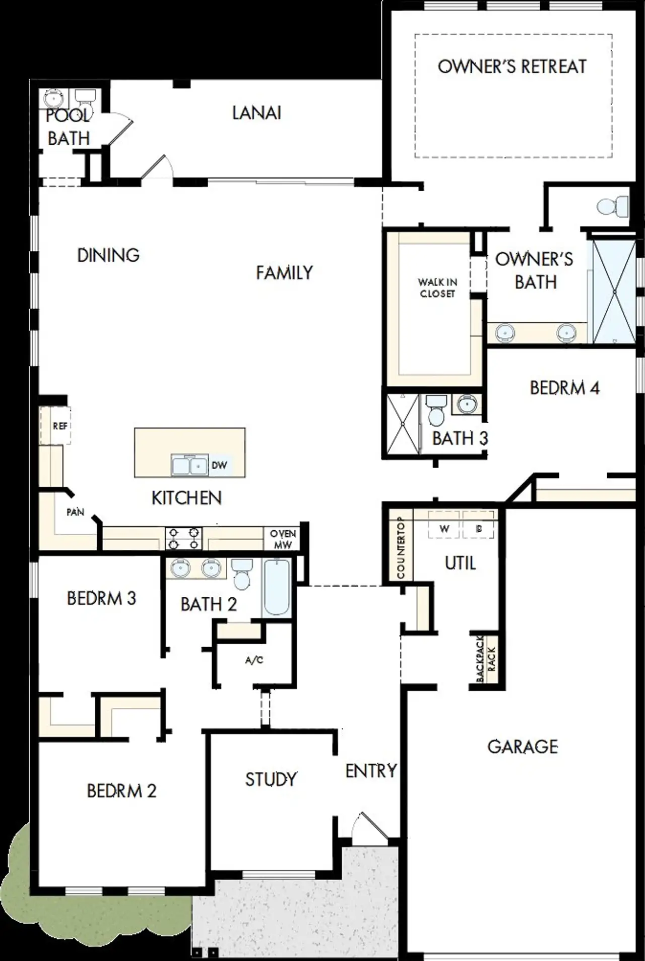 2D floor plan layout of this home in Chapel Crossings – Classic Series, Wesley Chapel, FL (Image 2).