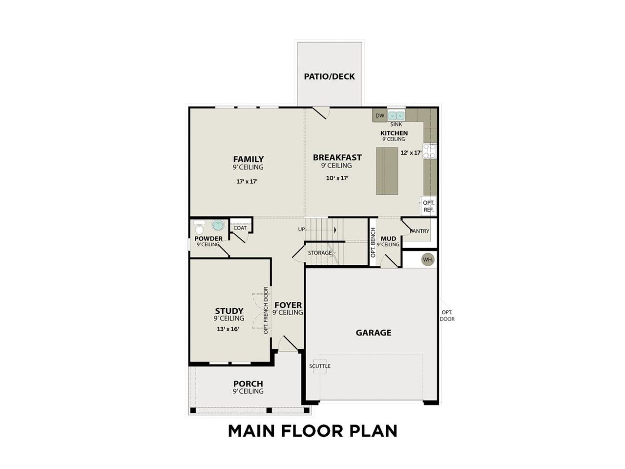 2D floor plan layout for the The Henry B by Davidson Homes LLC in Woods Crossing, Gallatin, TN (Image 2). 2D floor plan layout for the The Henry B by Davidson Homes LLC in Woods Crossing, Gallatin, TN (Image 2).