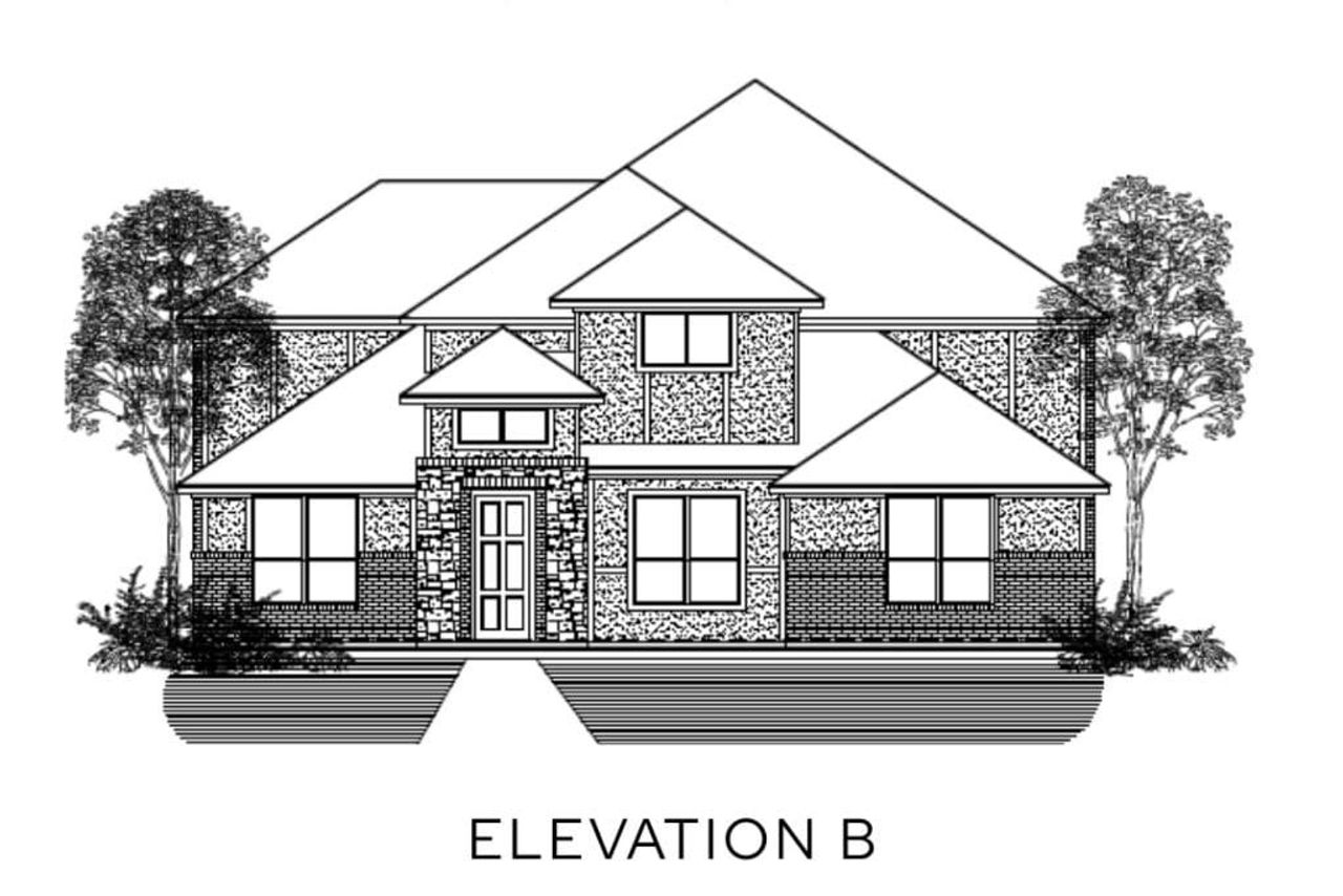 Representative rendering of the exterior for the The Volente - Rear Entry by Lillian Custom Homes (Image 2).