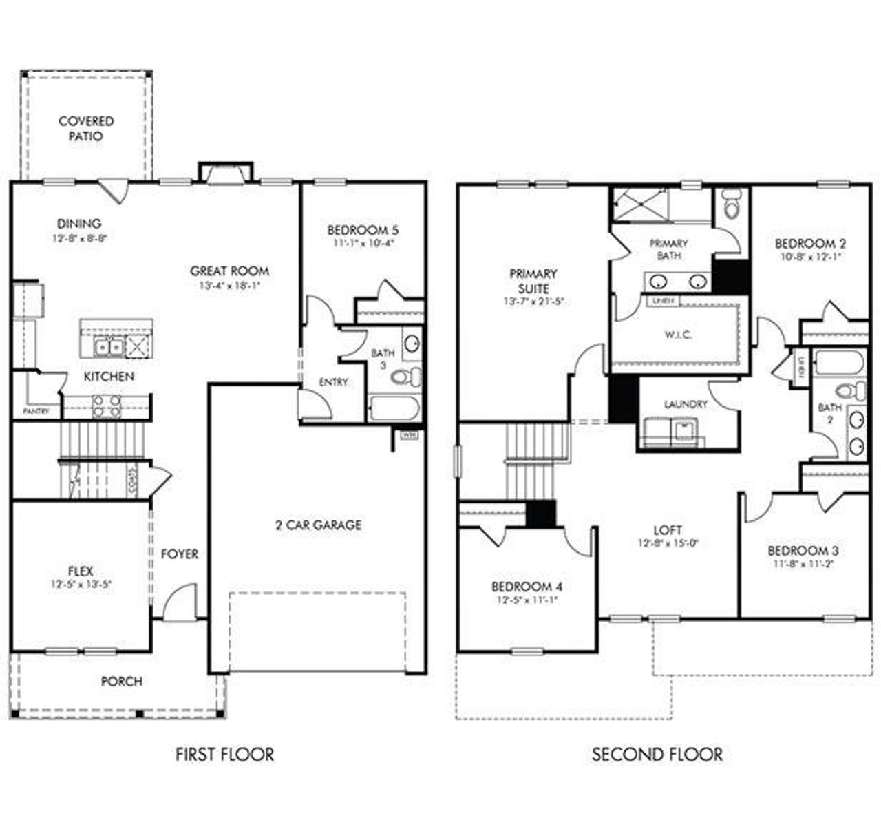 2D floor plan layout of this home in , Lawrenceville, GA (Image 2).