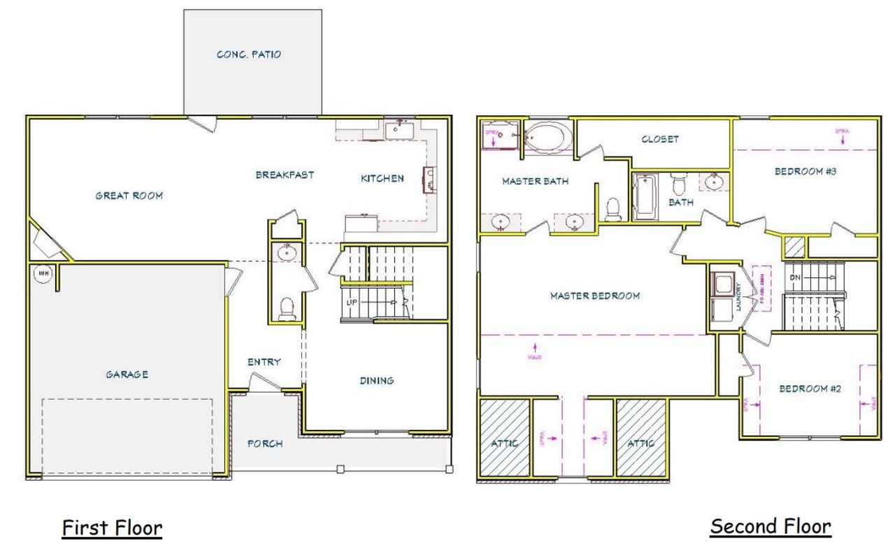 2D floor plan layout for the Ashton by Capshaw in Garden Walk, Jackson, GA (Image 2). 2D floor plan layout for the Ashton by Capshaw in Garden Walk, Jackson, GA (Image 2).