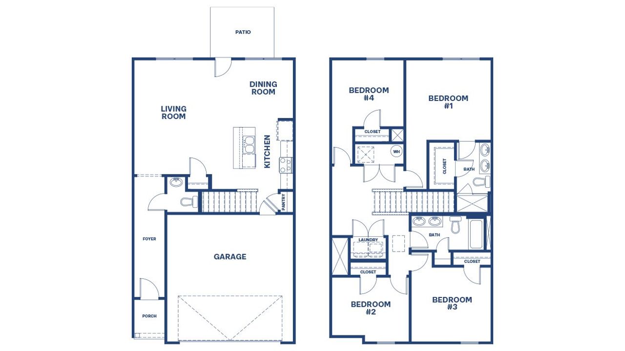 2D floor plan layout of this home in Rushing Waters Townhomes, North Augusta, SC (Image 2).