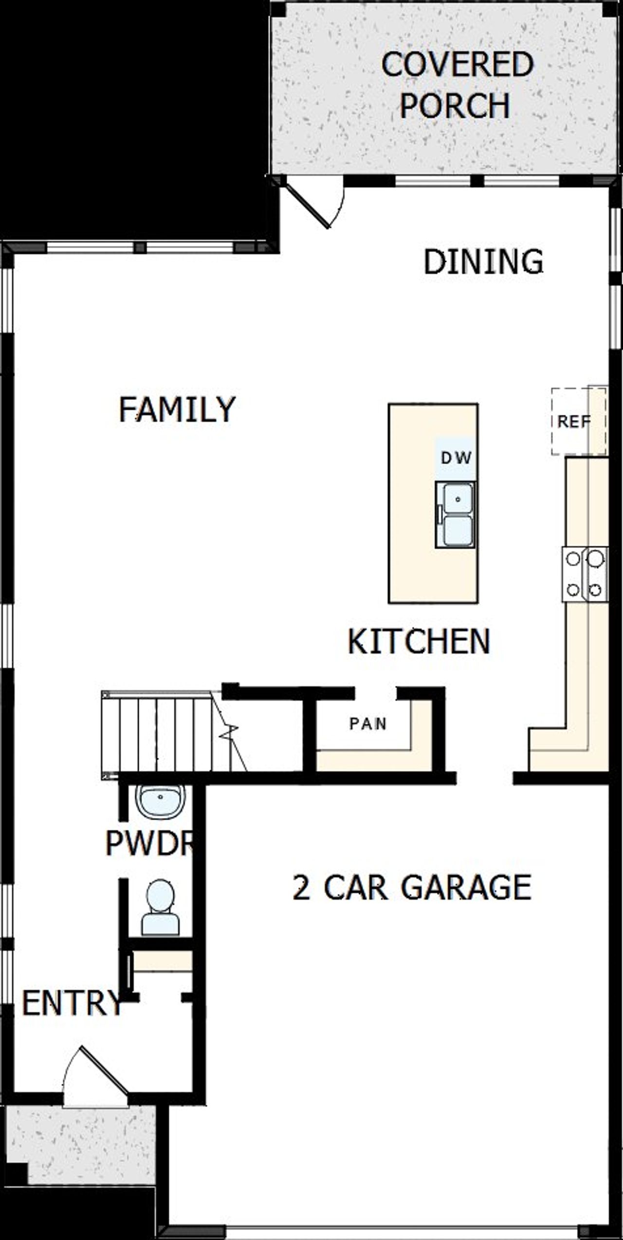 2D floor plan layout of this home in Easton Park – Nelson Village - Haven Series, Austin, TX (Image 2).