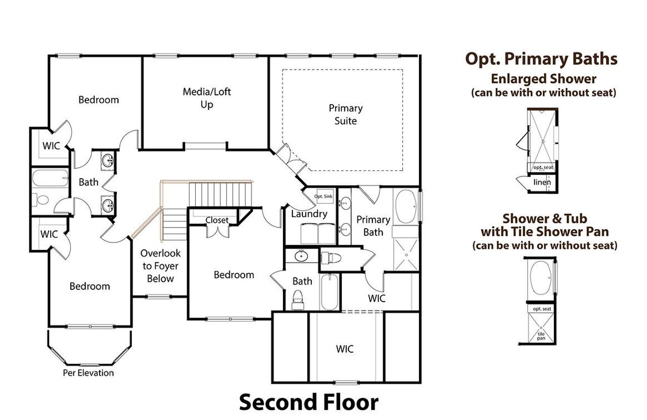 2D floor plan layout for the The Chelsea by Creekside Home Builders Group in Hidden Fields, Hoschton, GA (Image 2).