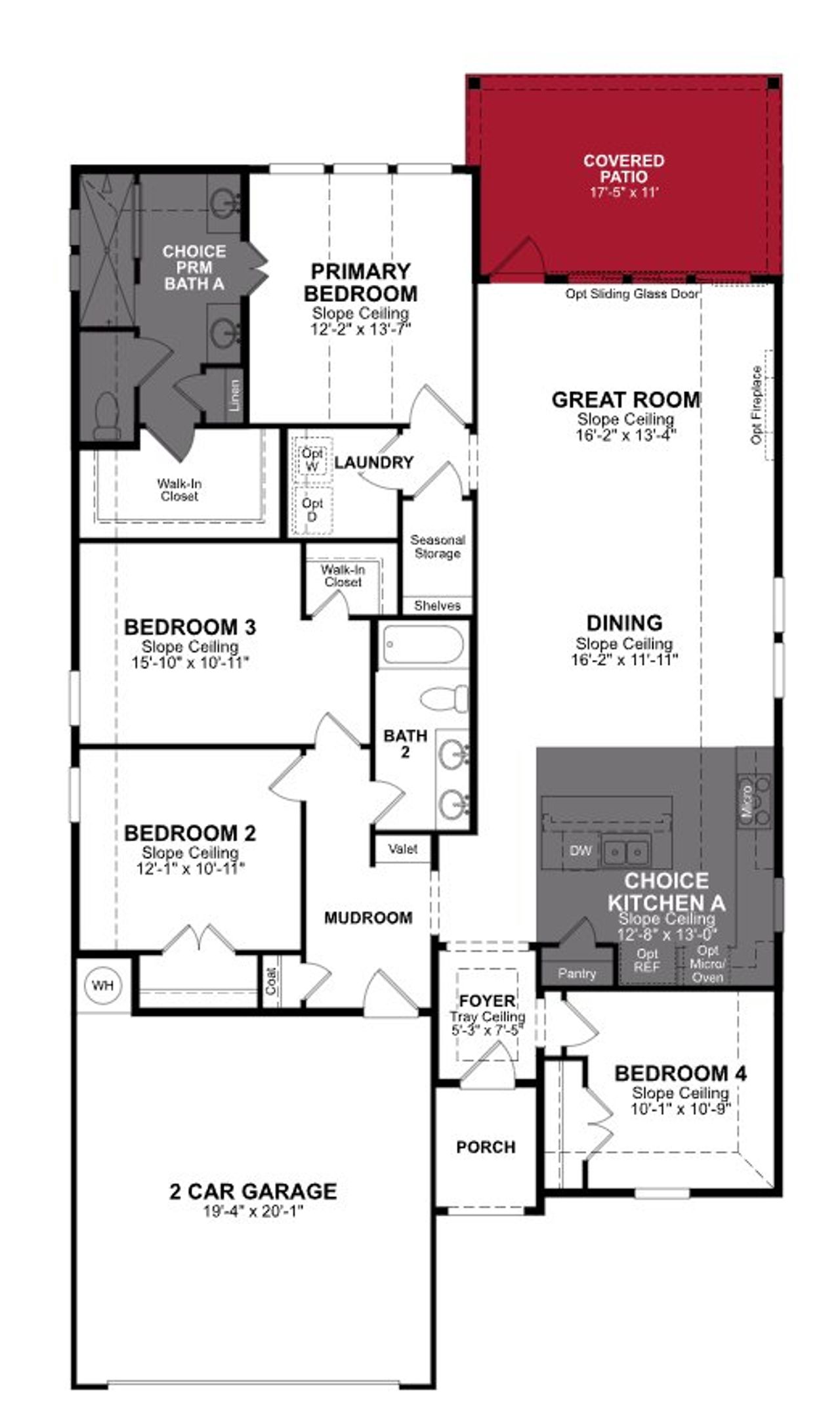 2D floor plan layout of this home in Venado Crossing, Cibolo, TX (Image 2).