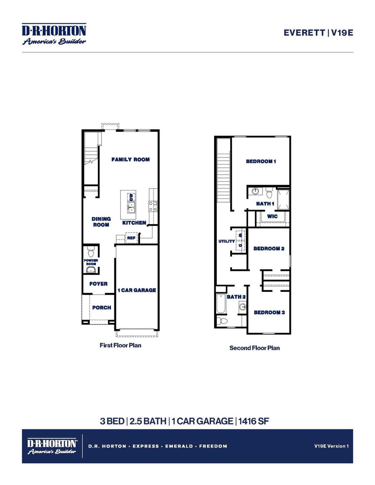 2D floor plan layout of this home in The Villas at Legacy Park, Houston, TX (Image 2).