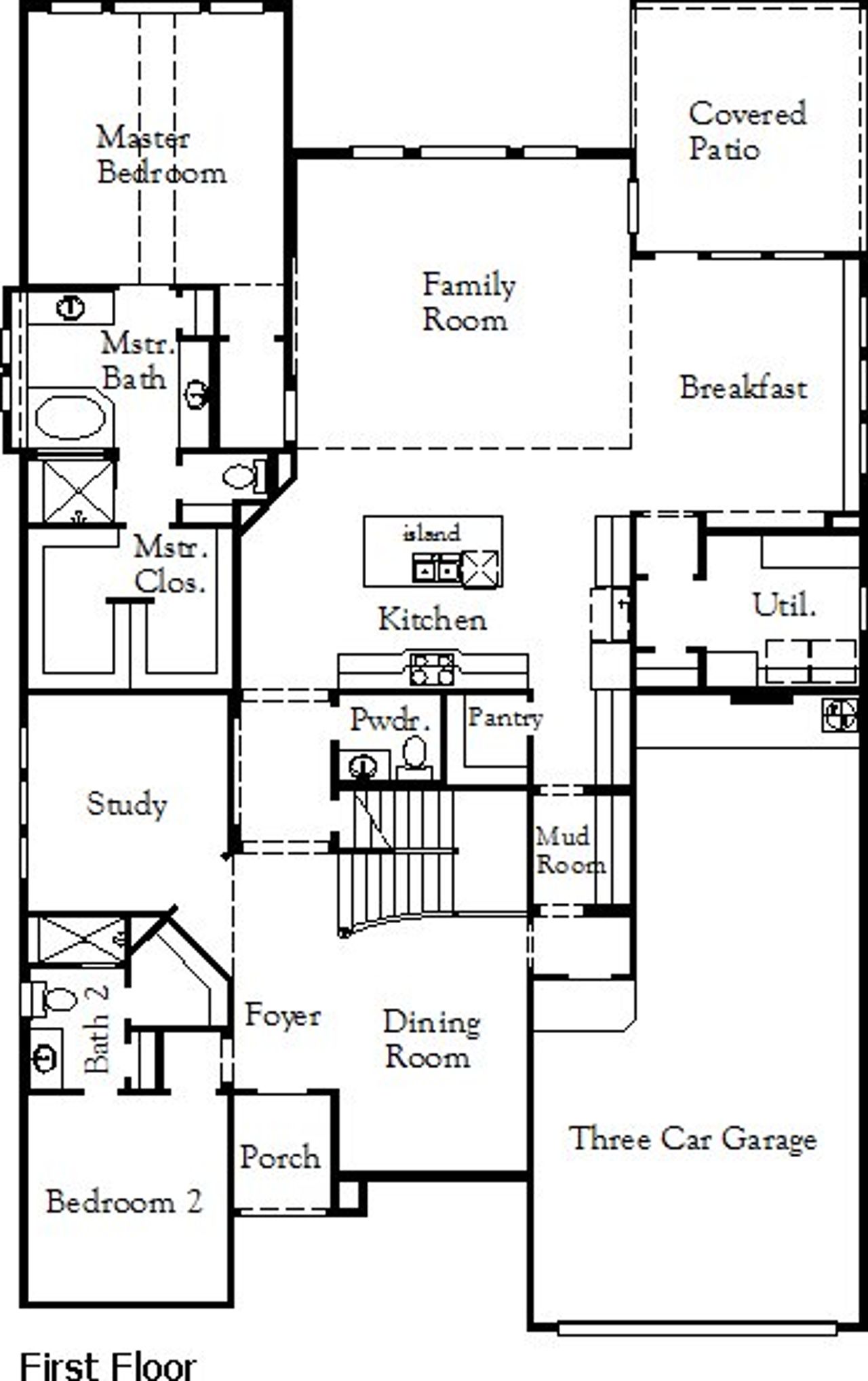 2D floor plan layout of this home in Dominion of Pleasant Valley, Wylie, TX (Image 2).