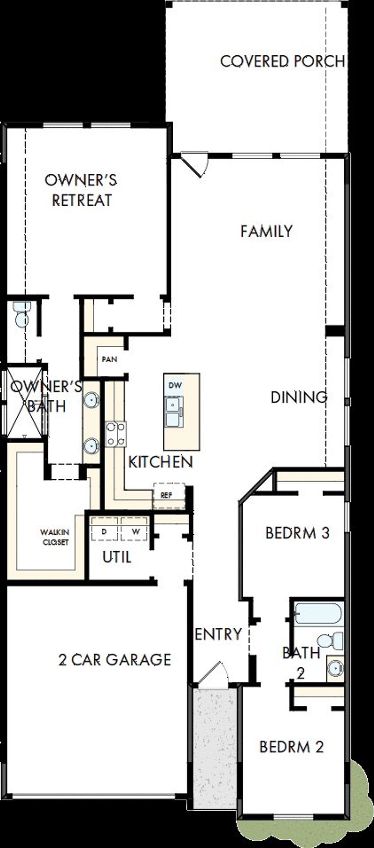 2D floor plan layout of this home in Escondido 45’ Homesites, Magnolia, TX (Image 2).