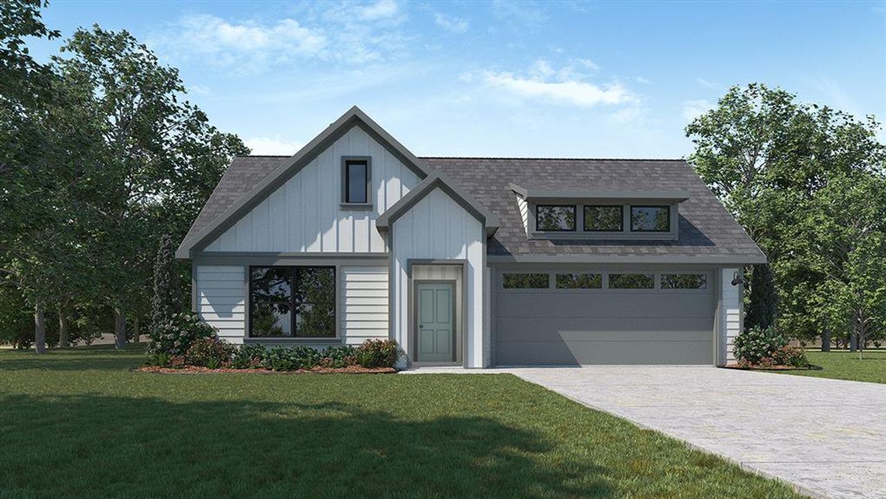 Front exterior of a new home in Creeks at Burnett Trail, Canton, TX, highlighting curb appeal (Image 2).