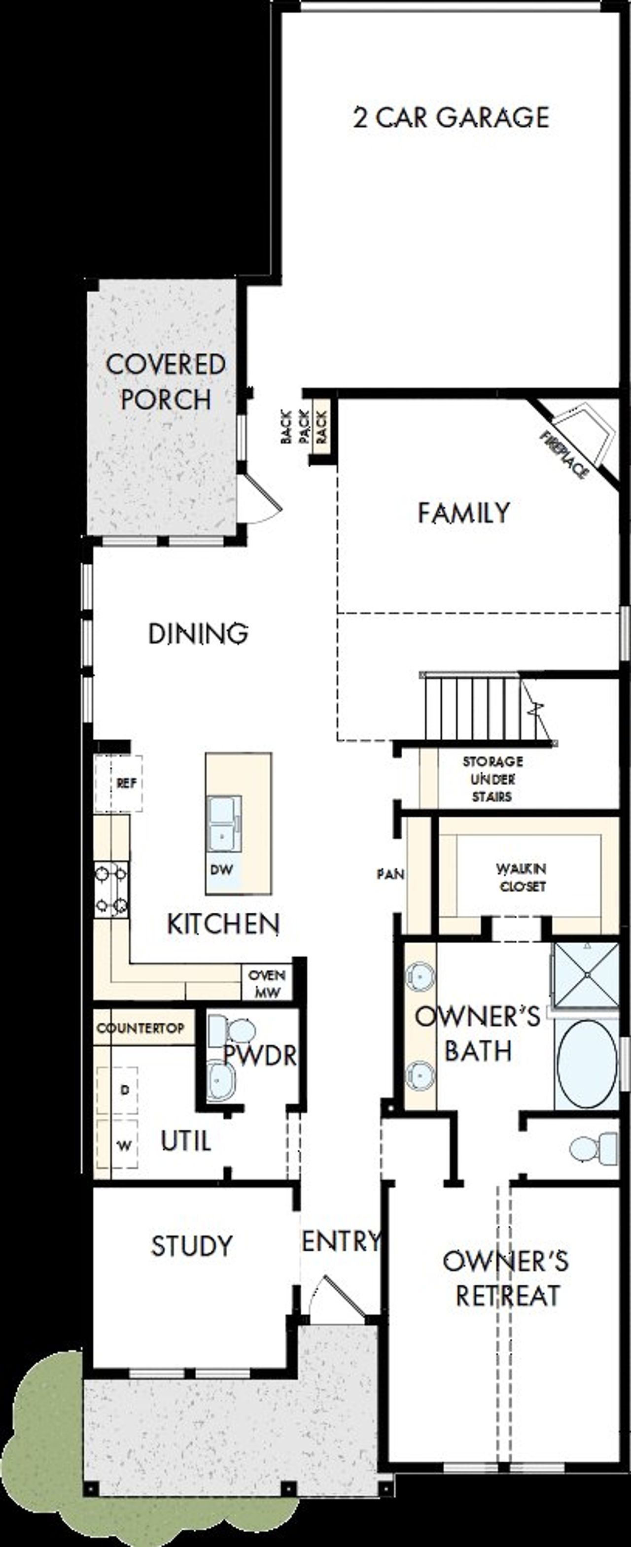 2D floor plan layout of this home in Goodland – Garden Series, Grand Prairie, TX (Image 2).