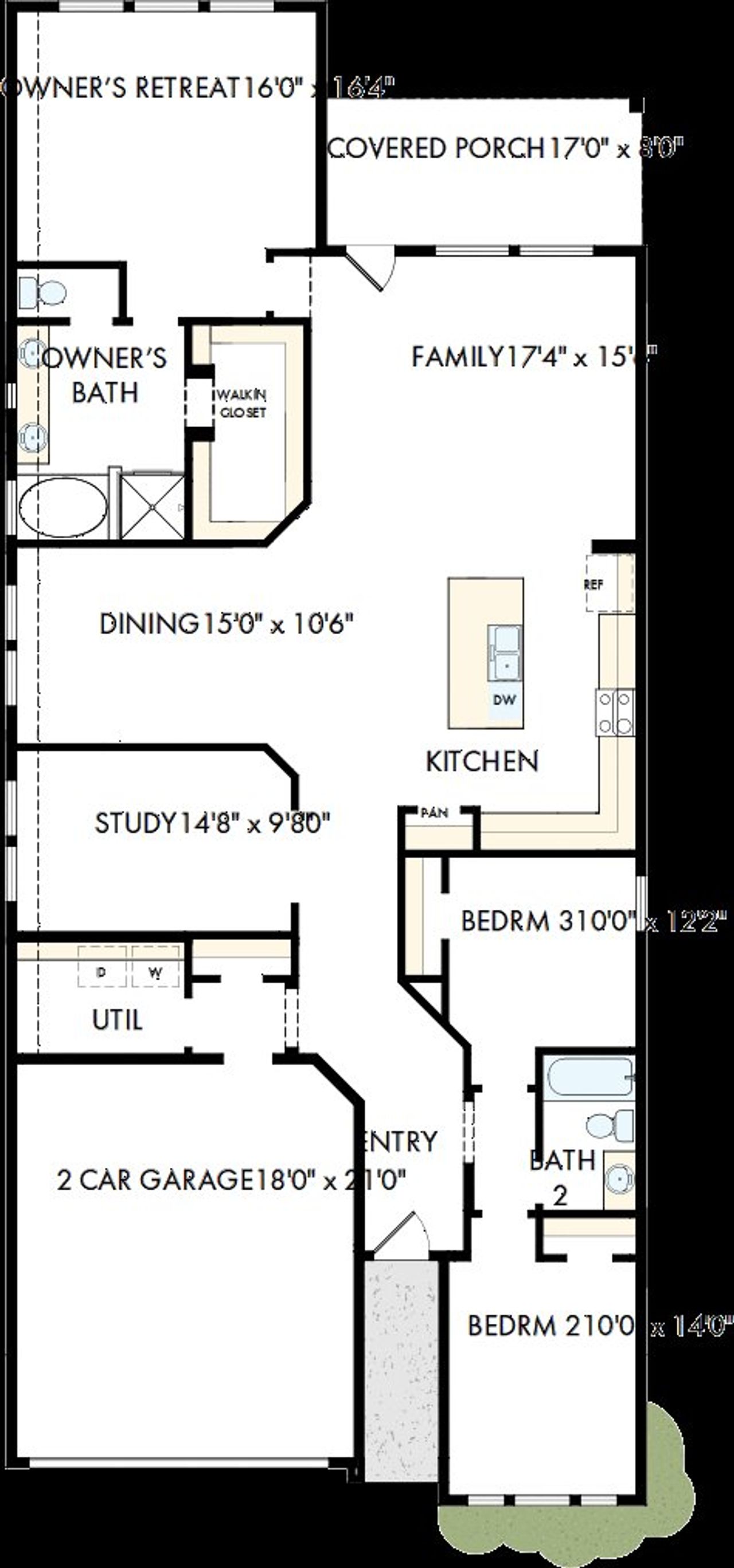 2D floor plan layout of this home in Meridiana - Terrace Collection, Manvel, TX (Image 2).