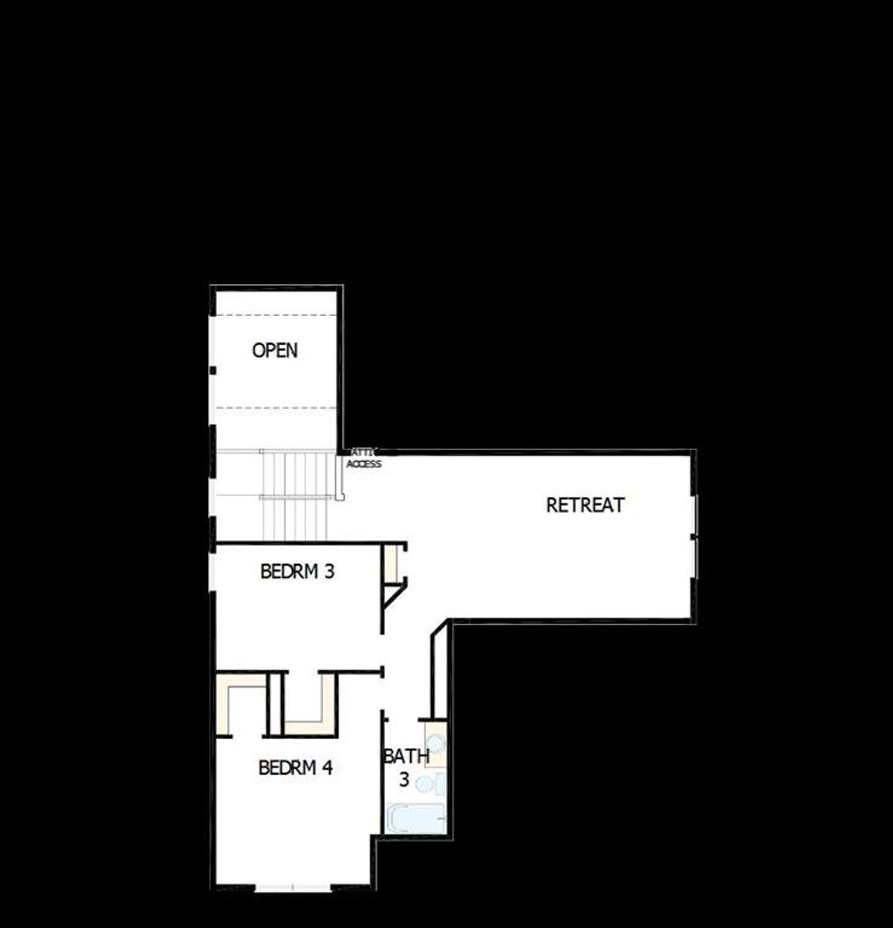 2D floor plan layout of this home in Treeline, Justin, TX (Image 2).