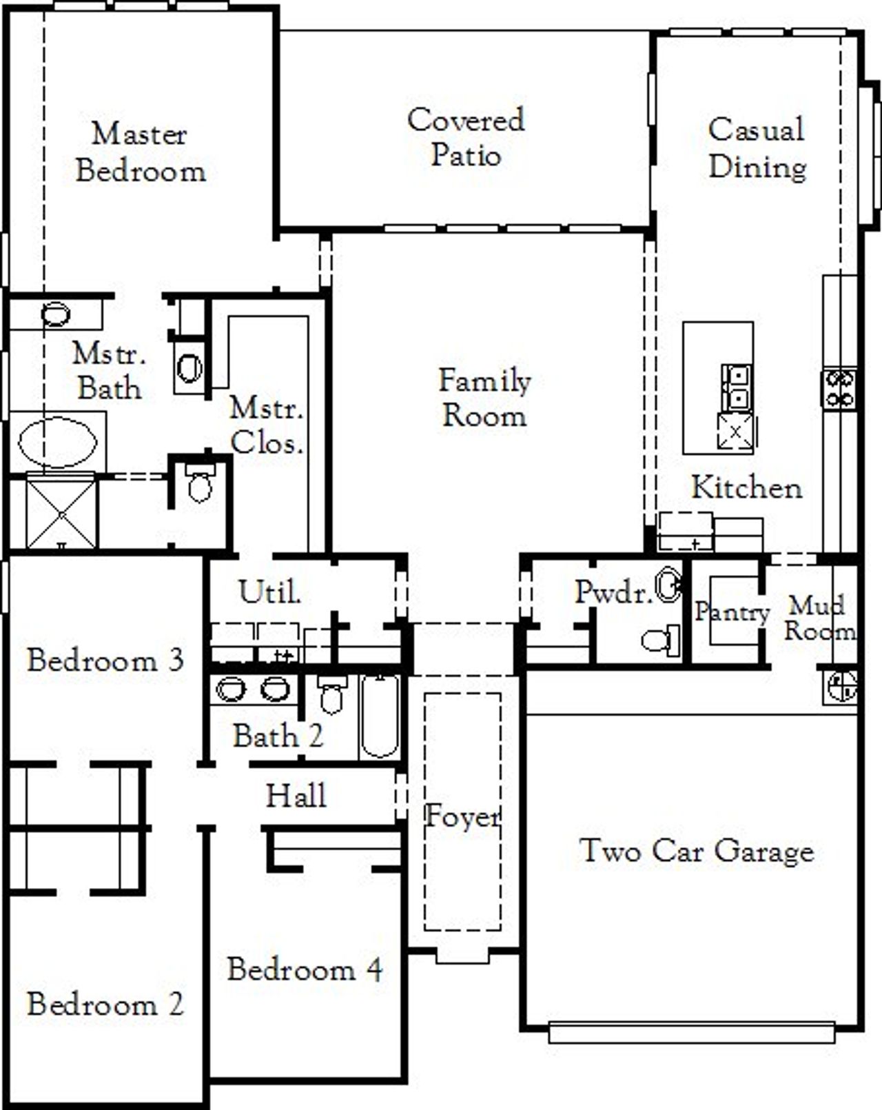 2D floor plan layout for the Parmer by Coventry Homes in Build On Your Lot - Premium Series, San Antonio, TX, New Braunfels, TX (Image 2). 2D floor plan layout for the Parmer by Coventry Homes in Build On Your Lot - Premium Series, San Antonio, TX, New Braunfels, TX (Image 2).