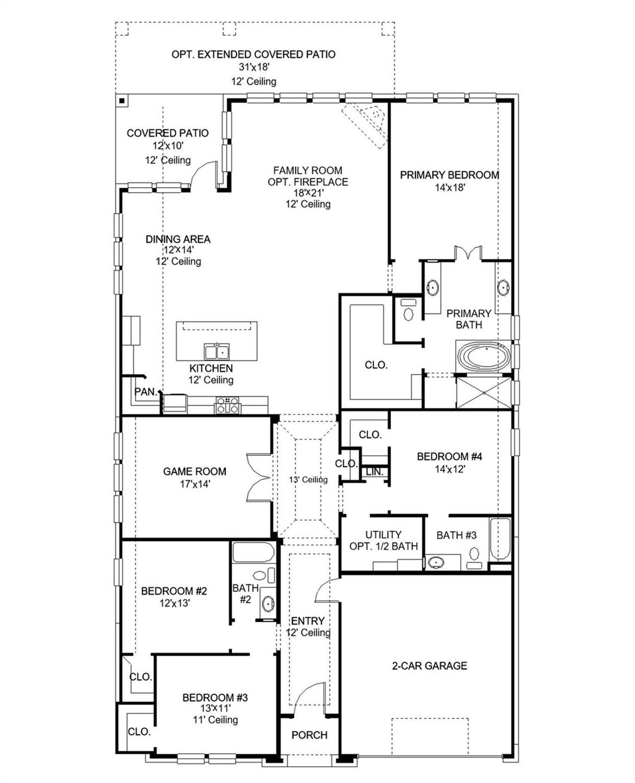 2D floor plan layout of this home in Sienna, Missouri City, TX (Image 2).