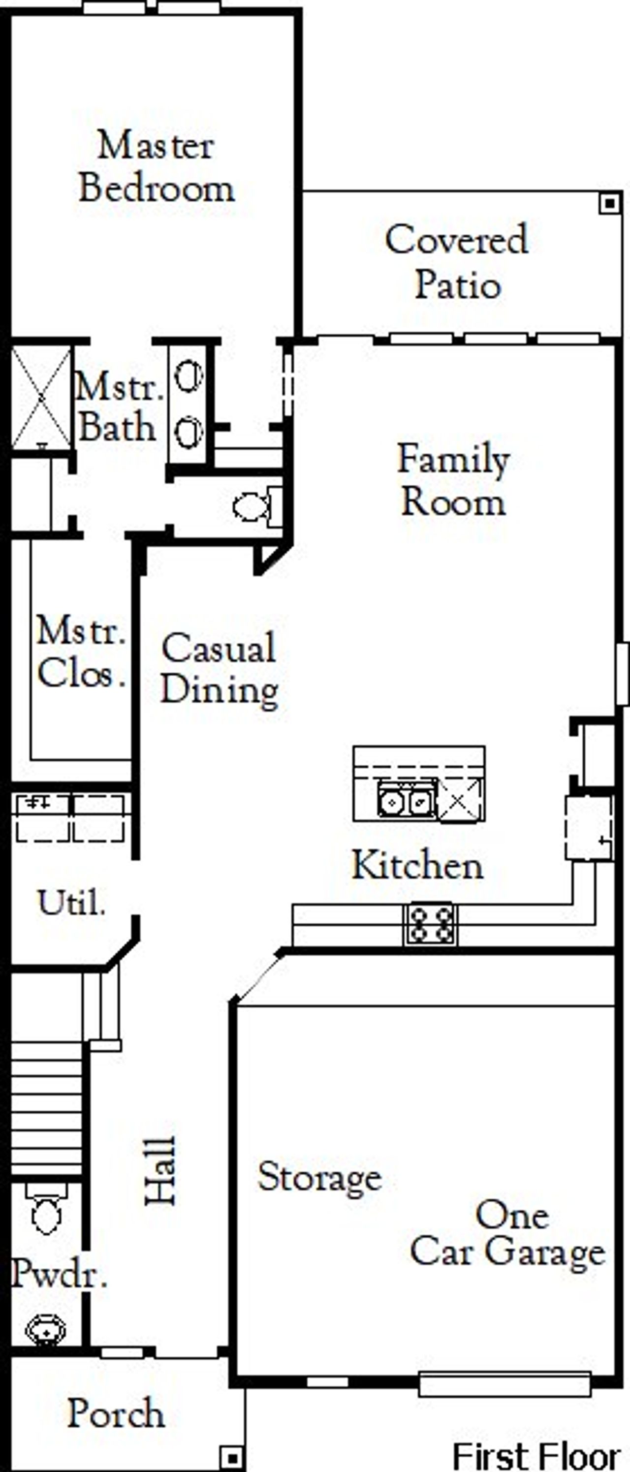 2D floor plan layout for the Daisy - Paired Cottages by Dream Finders Homes in Castlewood, Taylor, TX (Image 2).