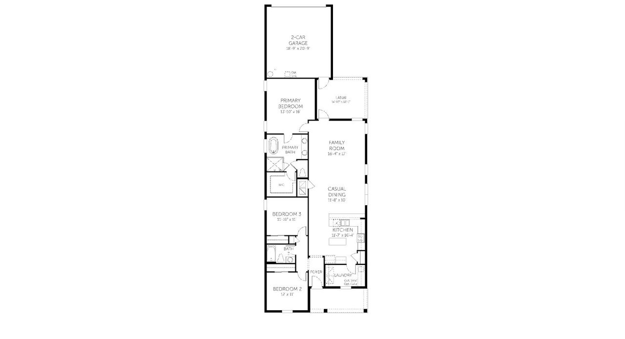 2D floor plan layout of this home in Avalon Woods, Winter Garden, FL (Image 2).